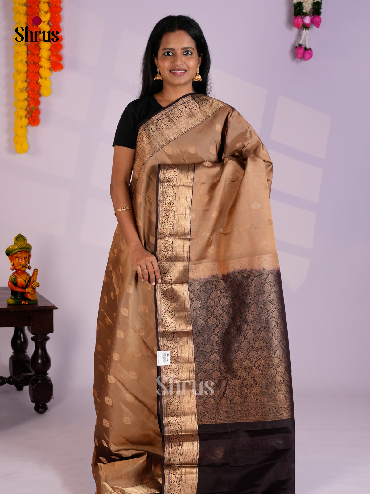 EAS09027 - Kanchipuram-halfpure Saree - Shop on Shrus.com