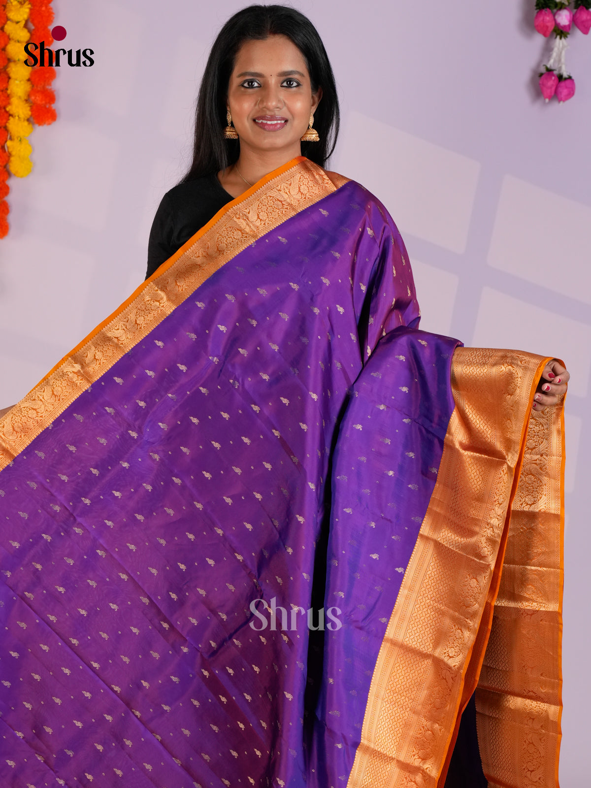 EAS09034 - Kanchipuram-halfpure Saree - Shop on Shrus.com