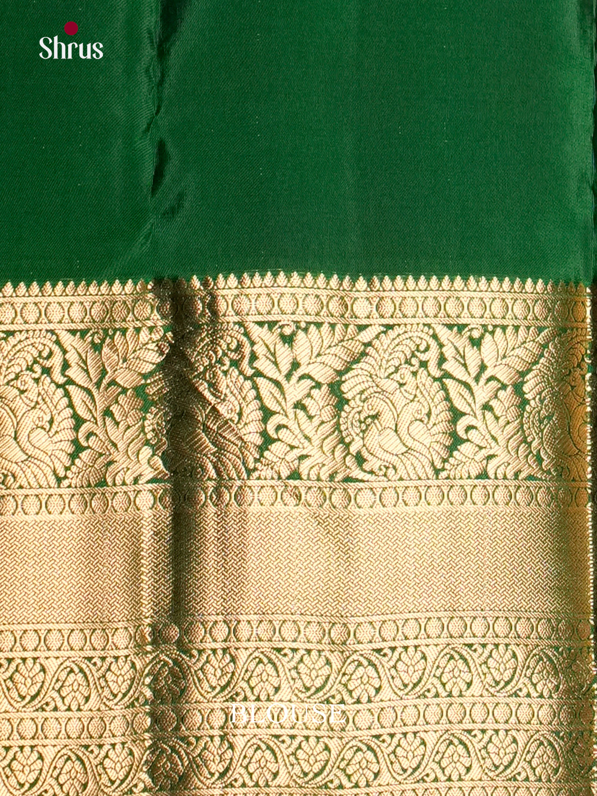 Mustardy Green & Green  - Kanchipuram-halfpure Saree- EAS09036 - Shop on Shrus.com