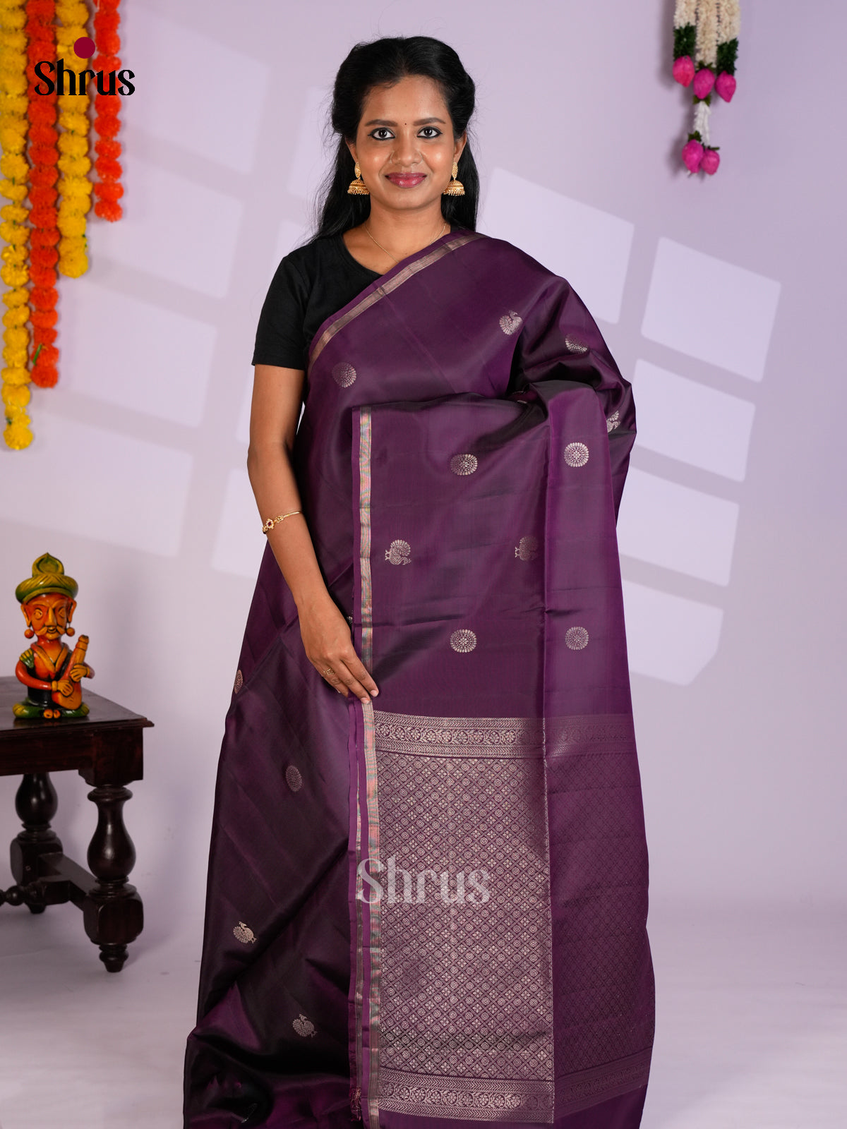 EAS09104 - Softsilk-halfpure Saree - Shop on Shrus.com