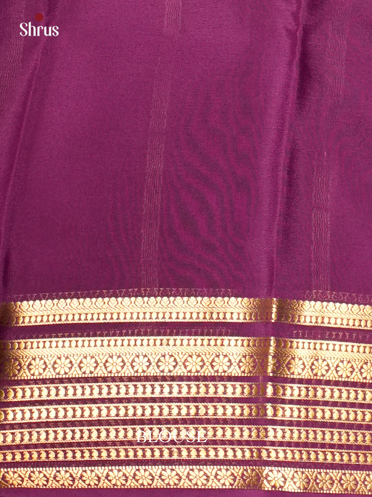 Radiant Orange  Mysore Silk Saree with zari striped purple border-EAS09118