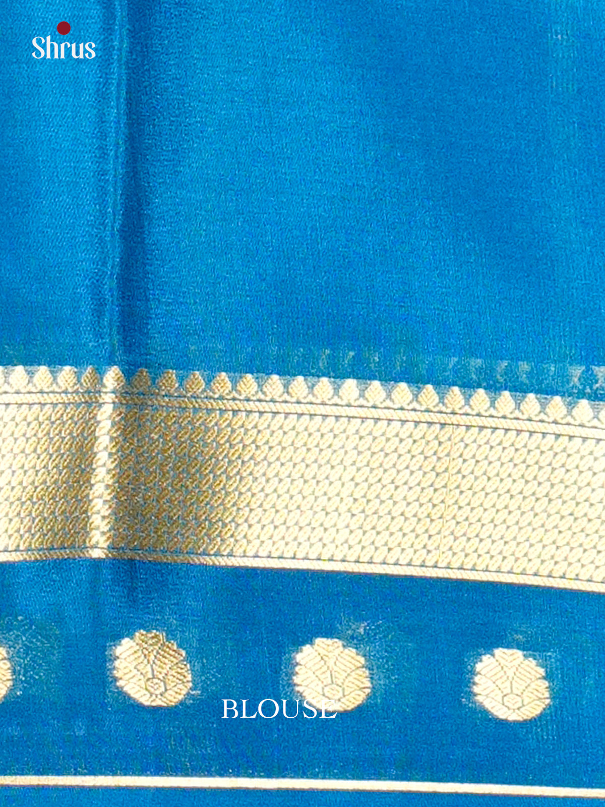 Celestial Sky Blue & Blue Mysore Silk Saree with contrast zari border -EAS09149