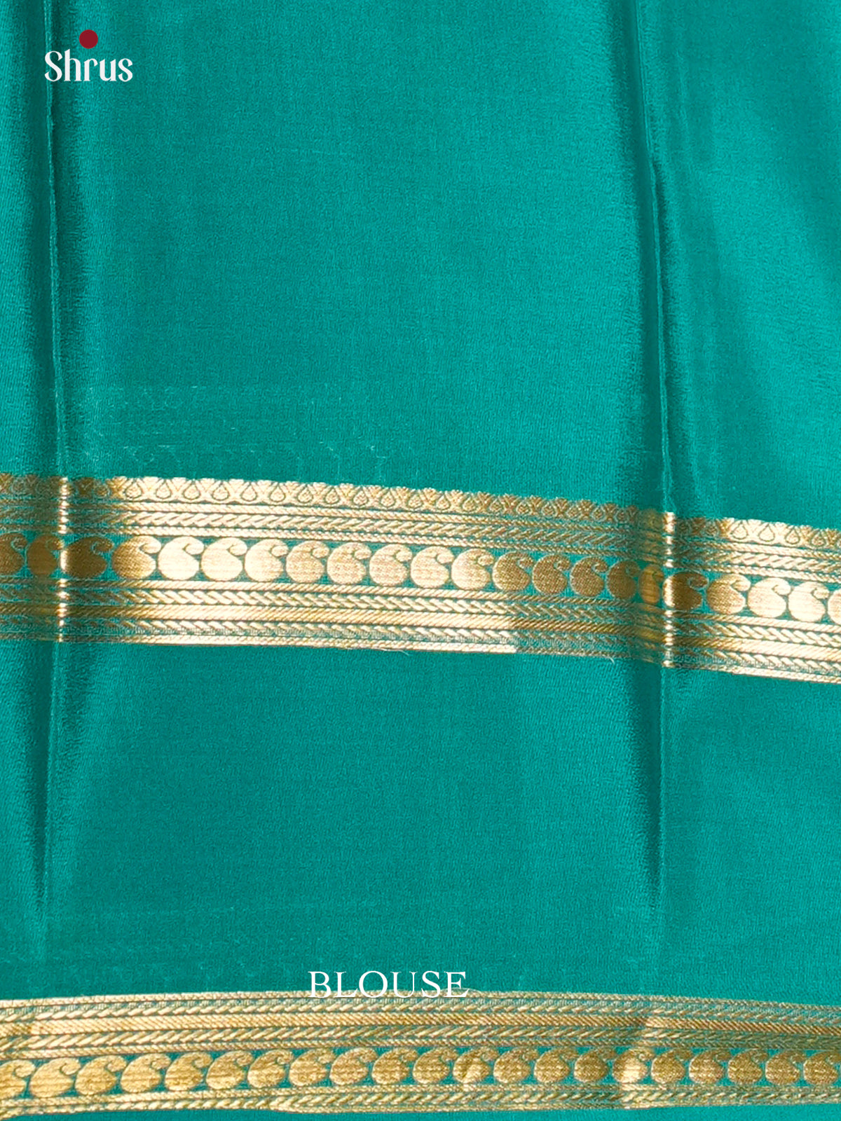Vibrant Navy Blue & Green  Mysore Silk Saree with rettaipet zari border - EAS09157