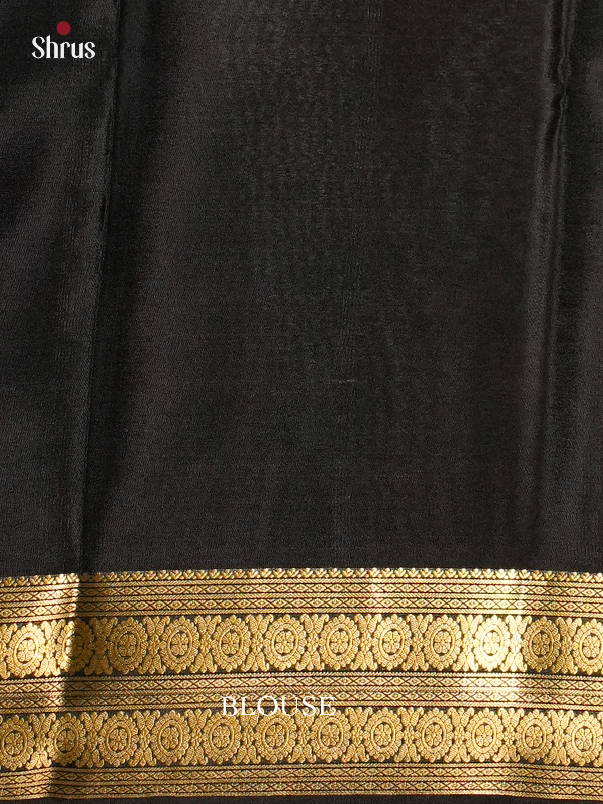 Regal Orange  Mysore Silk Saree with black zari border-EAS09179 - Shop on Shrus.com