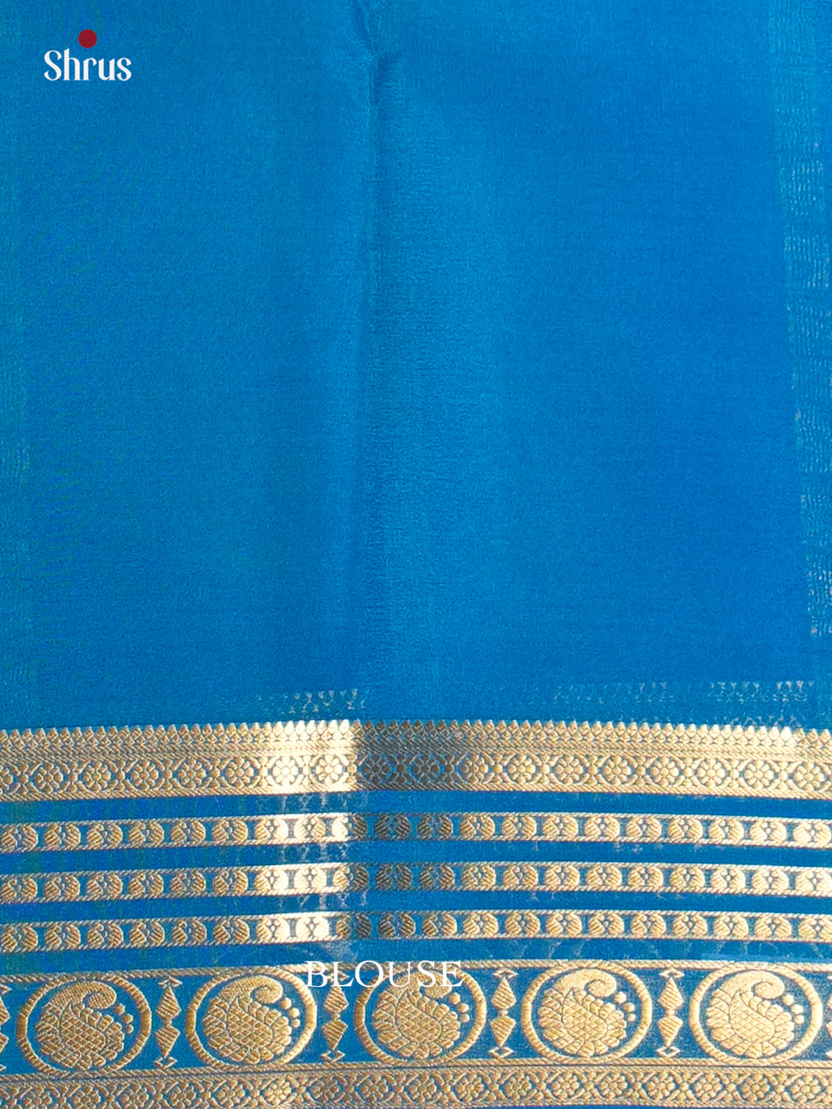 Luminous Yellow & Blue Mysore Silk Saree with rich zari border- EAS09200 - Shop on Shrus.com