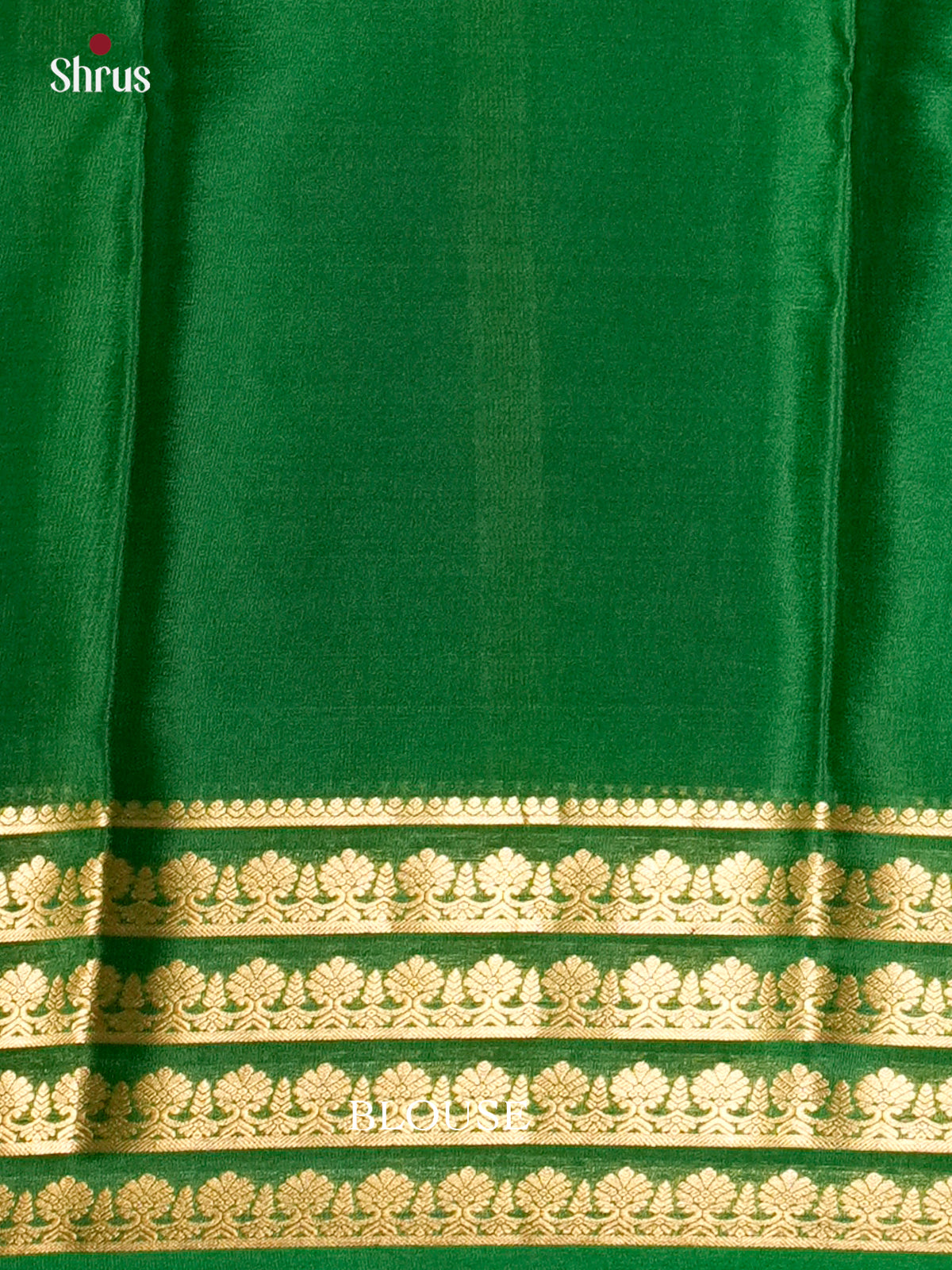 Chic Red  Mysore Silk Saree with contrast green zari border EAS09221