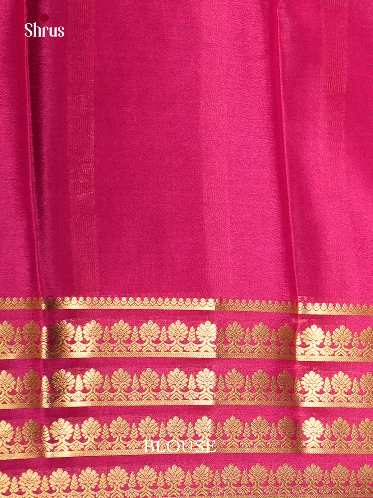 Vibrant Blue & Pink   Mysore Silk Saree with gold zari border -EAS09227