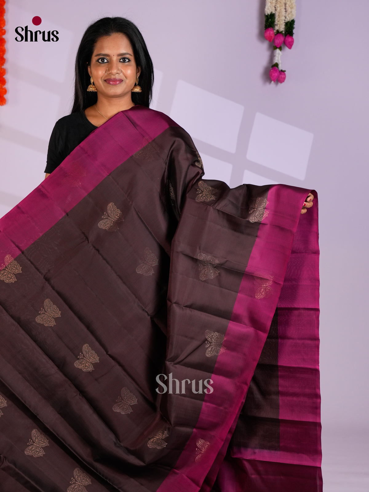 EAS10011 - Softsilk-halfpure Saree - Shop on Shrus.com