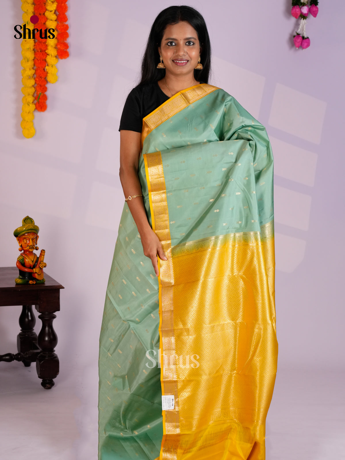 EAS10083 - Kanchipuram silk Saree - Shop on Shrus.com