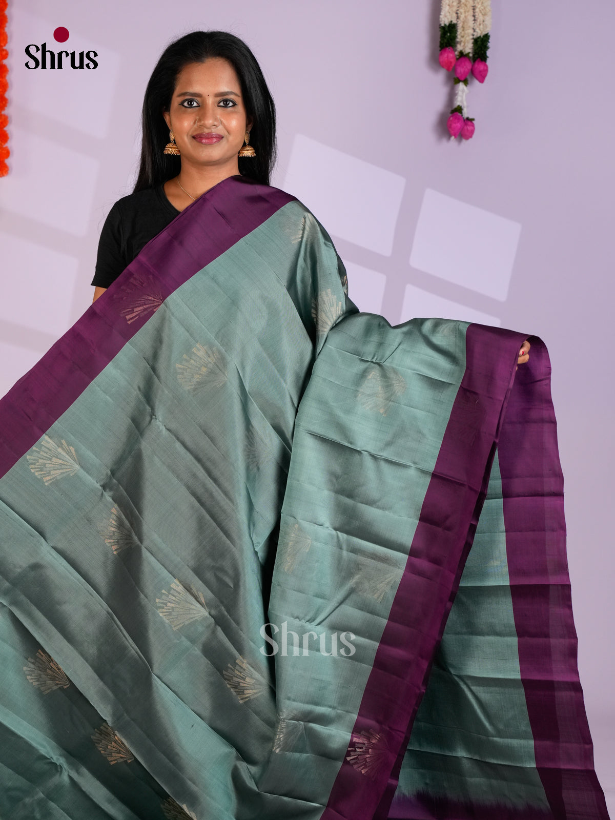 EAS10124 - Softsilk-halfpure Saree - Shop on Shrus.com