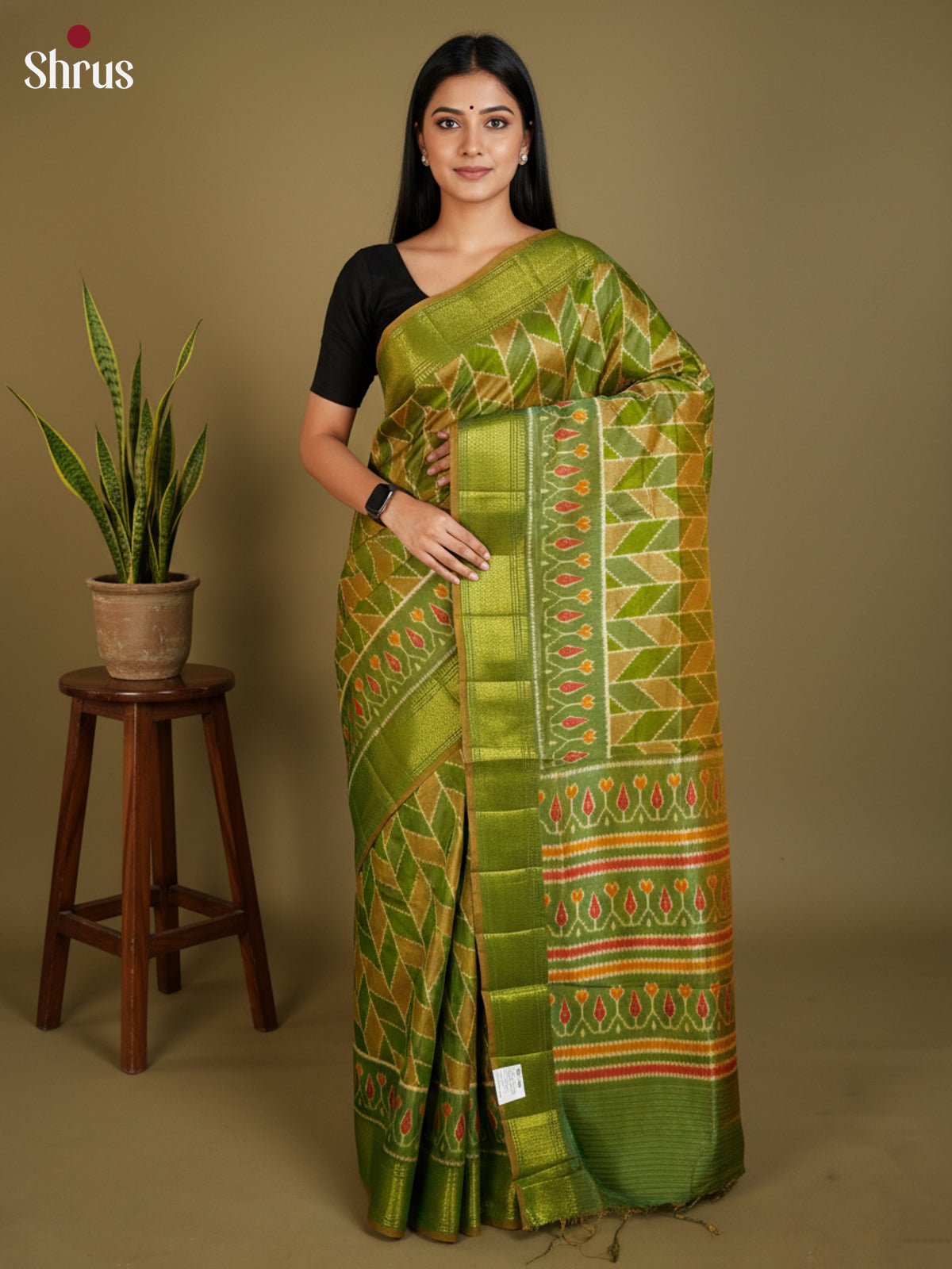 EAS12139 - Semi Patola-Regular Border Saree - Shop on Shrus.com