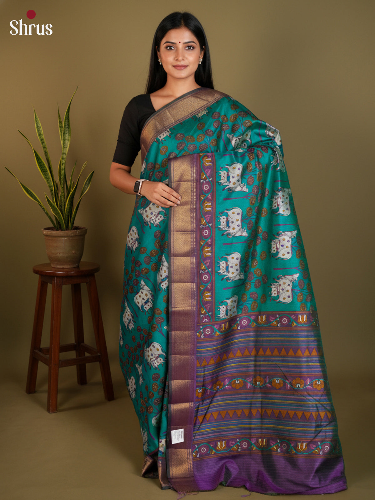 EAS12142 - Semi Patola-Regular Border Saree - Shop on Shrus.com