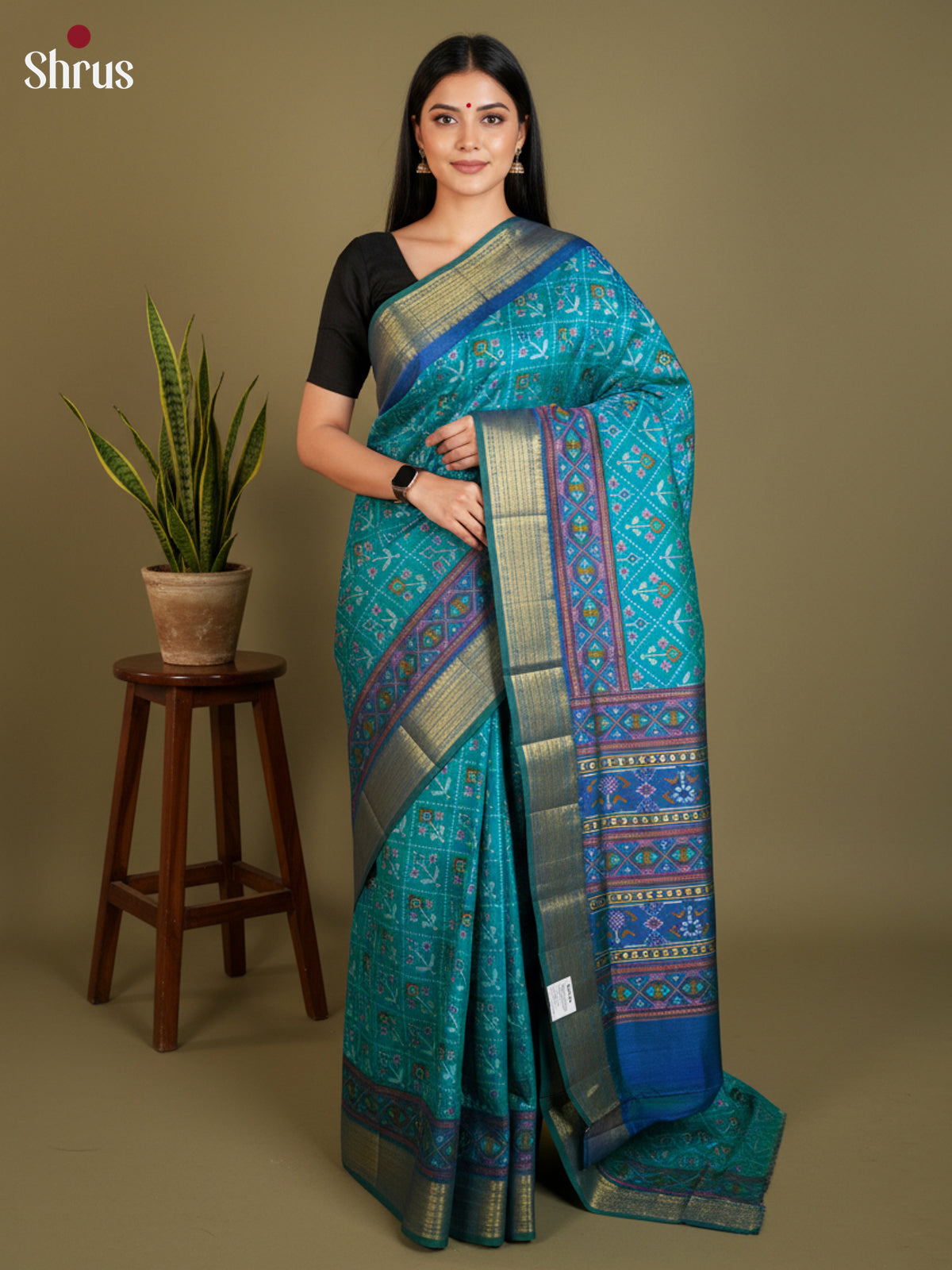 EAS12145 - Semi Patola-Regular Border Saree - Shop on Shrus.com