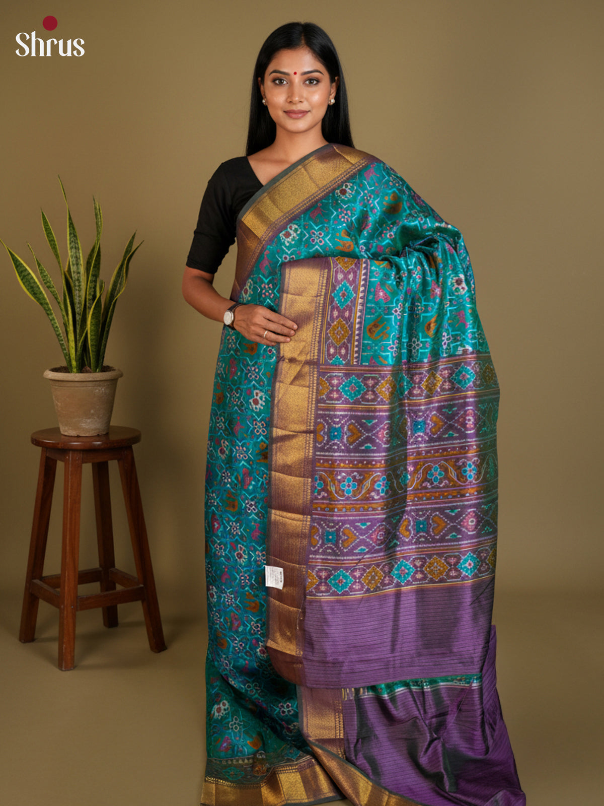 EAS12149 - Semi Patola-Regular Border Saree - Shop on Shrus.com