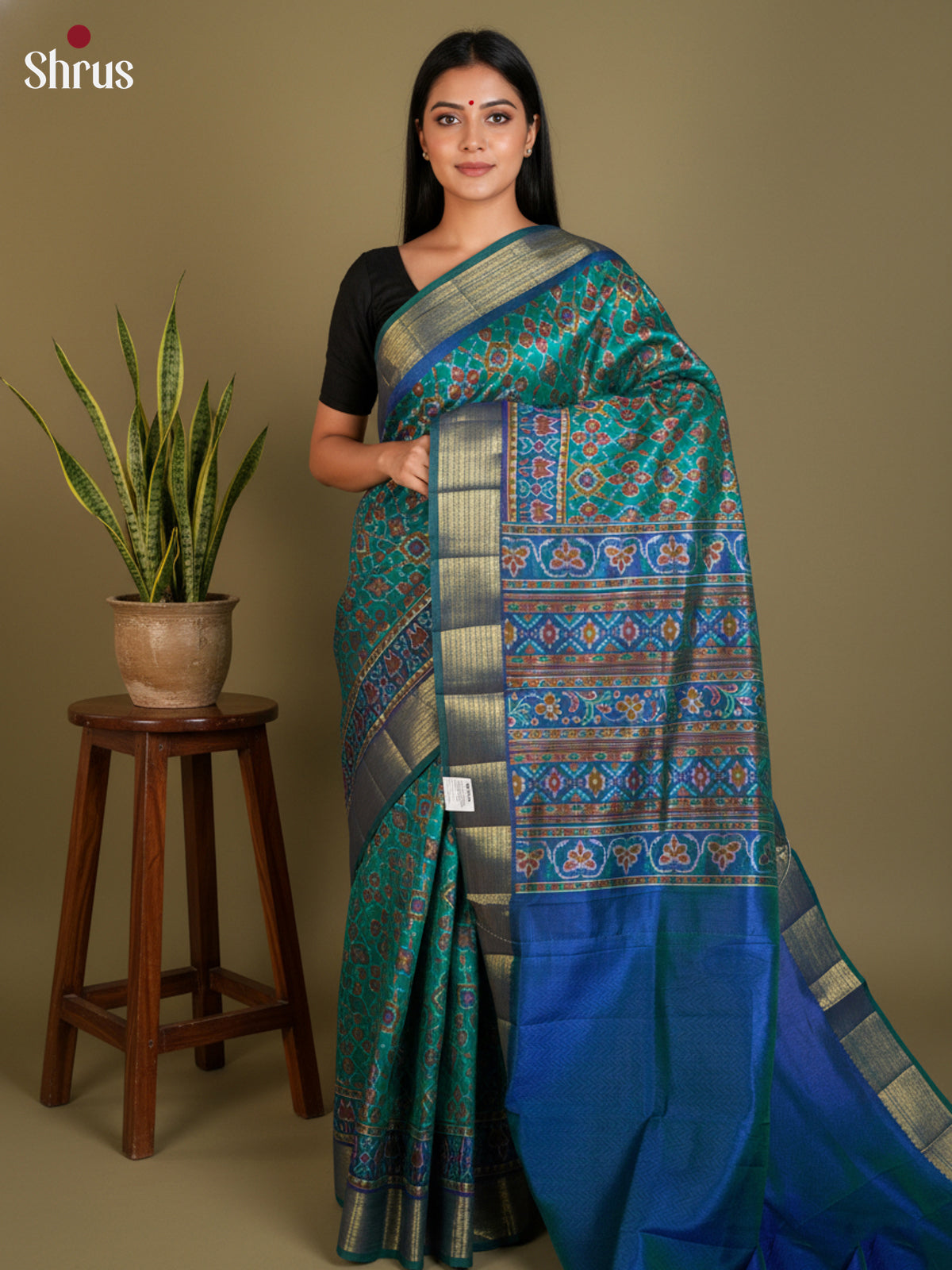 EAS12154 - Semi Patola-Regular Border Saree - Shop on Shrus.com