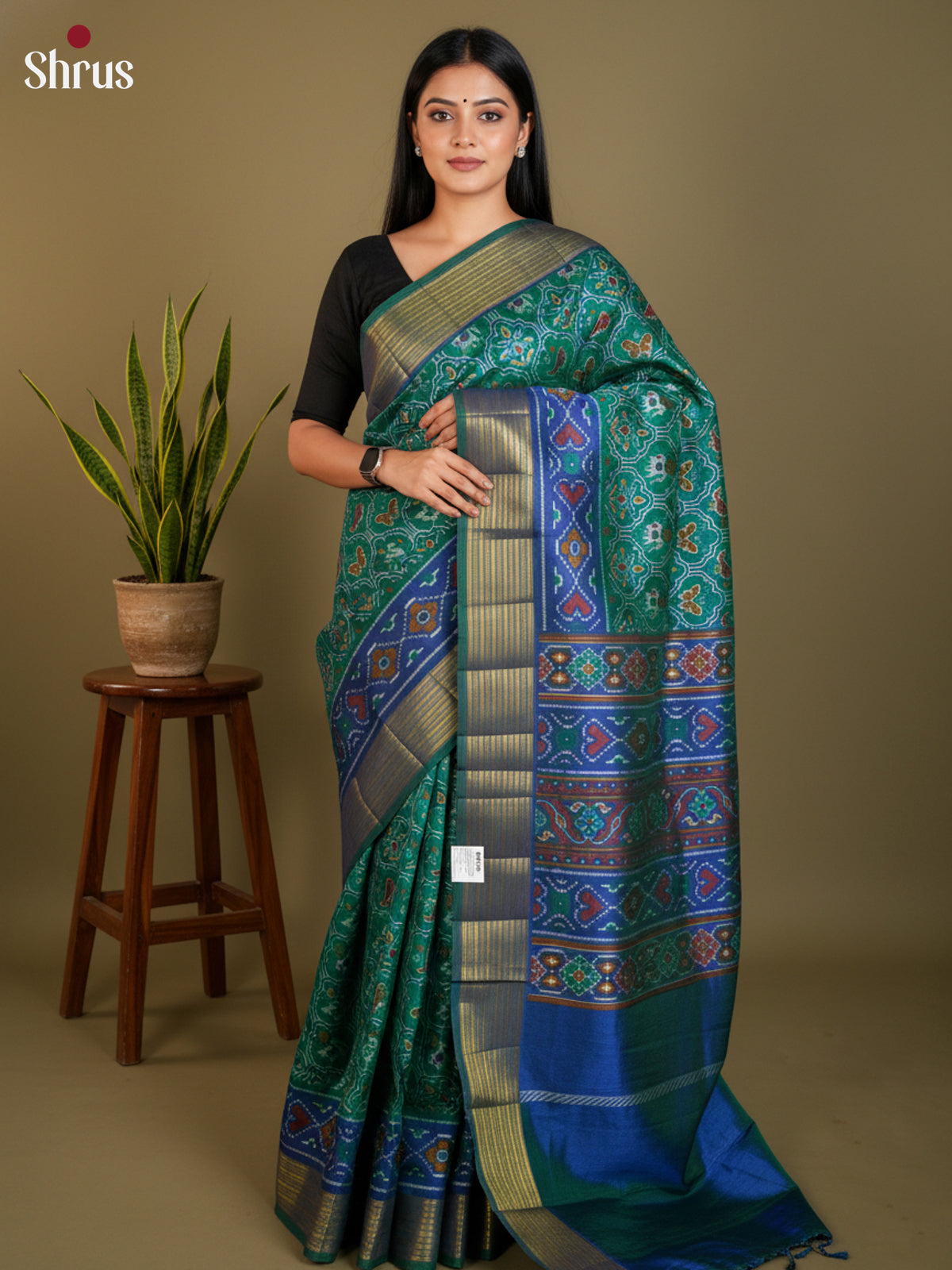 EAS12157 - Semi Patola-Regular Border Saree - Shop on Shrus.com