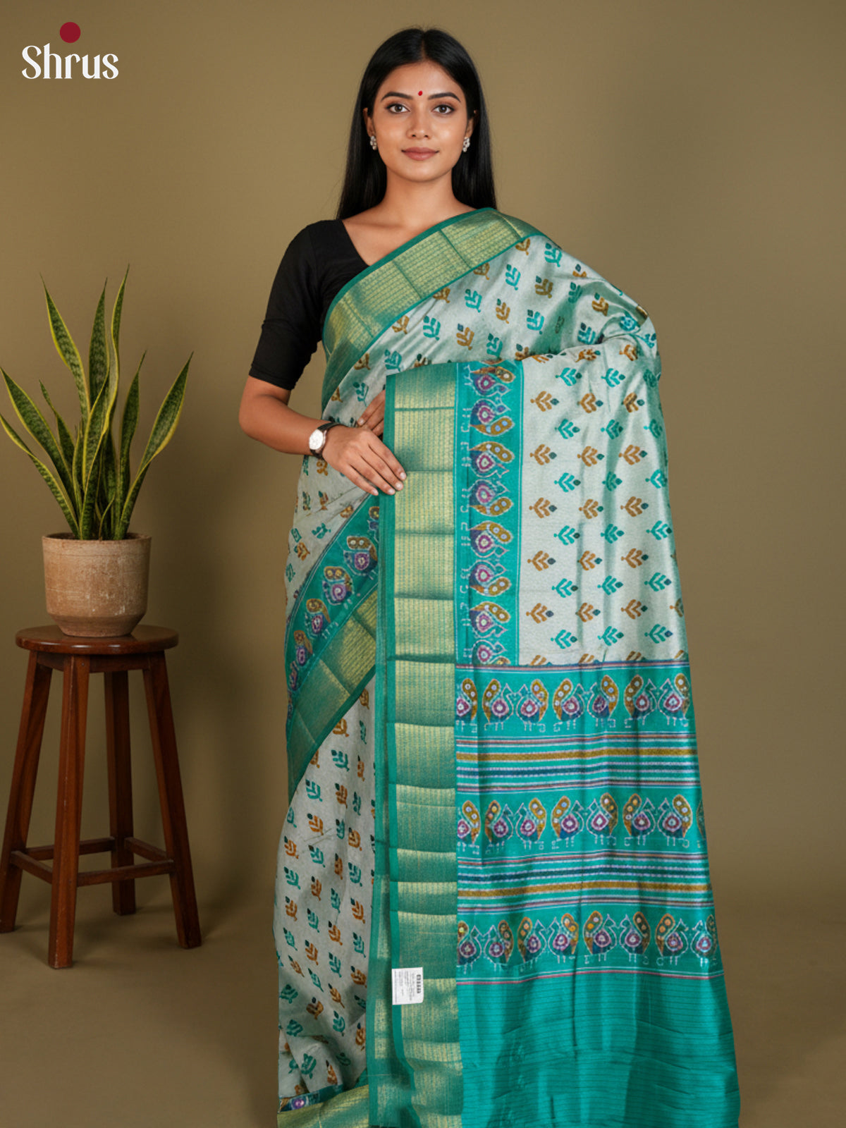 EAS12161 - Semi Patola-Regular Border Saree - Shop on Shrus.com