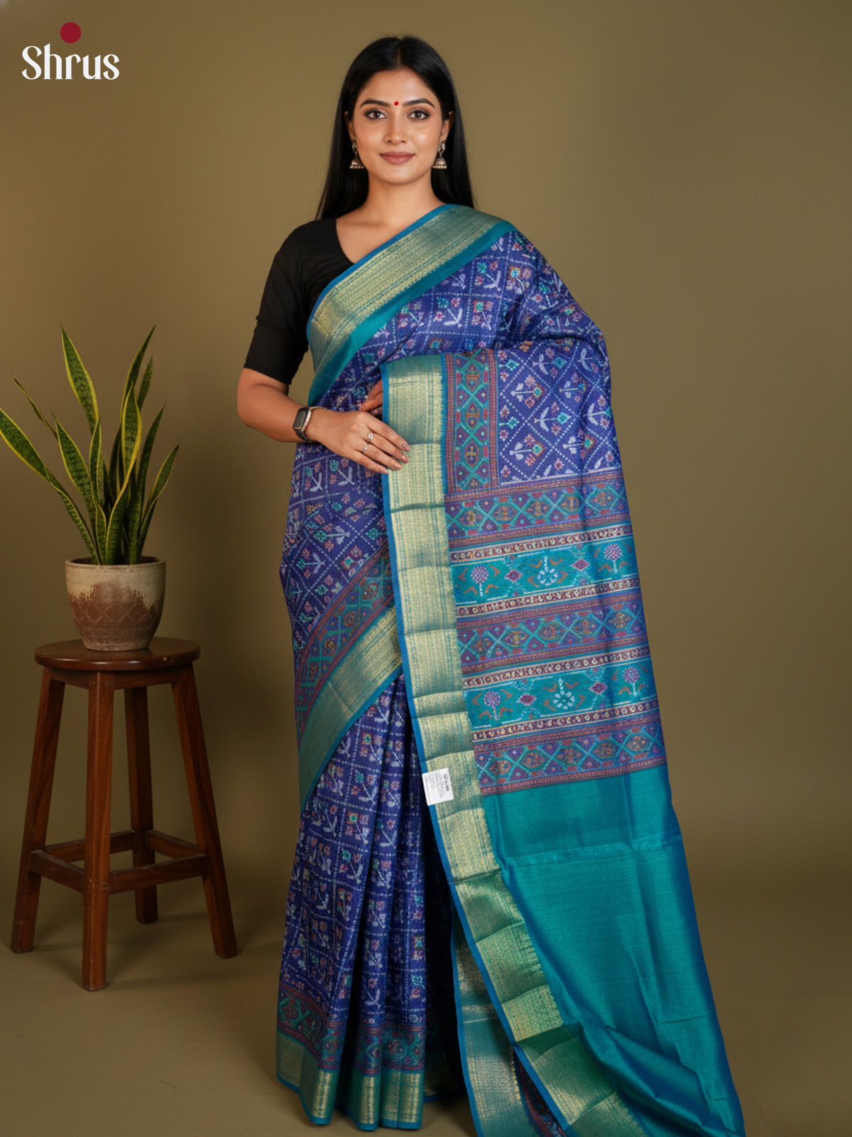 EAS12186 - Semi Patola-Regular Border Saree - Shop on Shrus.com