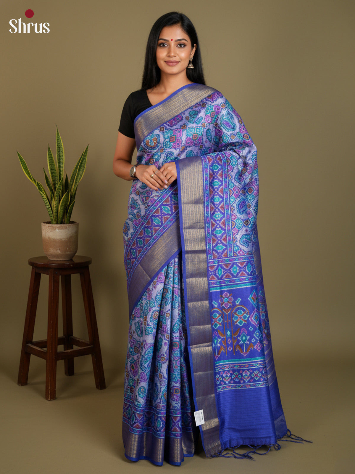 EAS12191 - Semi Patola-Regular Border Saree - Shop on Shrus.com