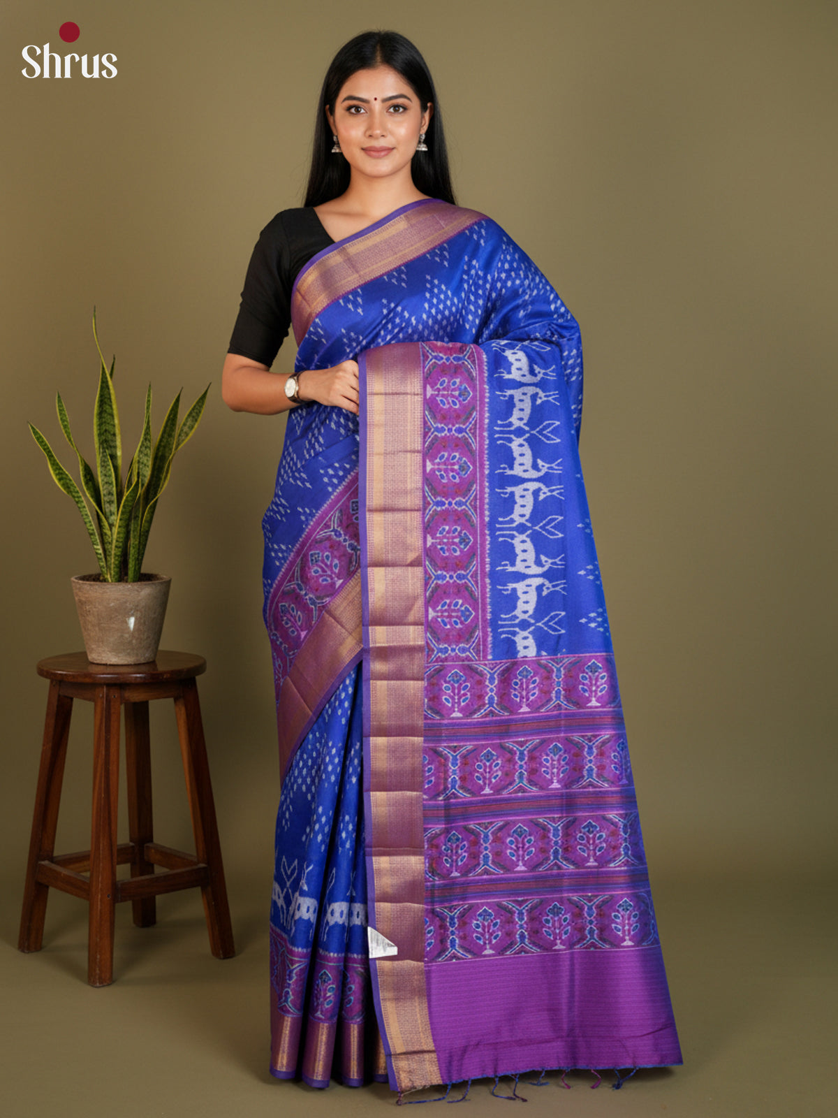 EAS12192 - Semi Patola-Regular Border Saree - Shop on Shrus.com