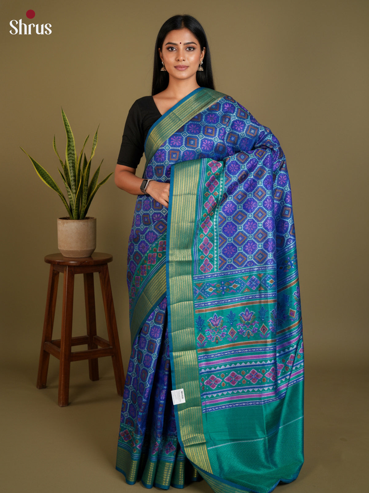 EAS12202 - Semi Patola-Regular Border Saree - Shop on Shrus.com