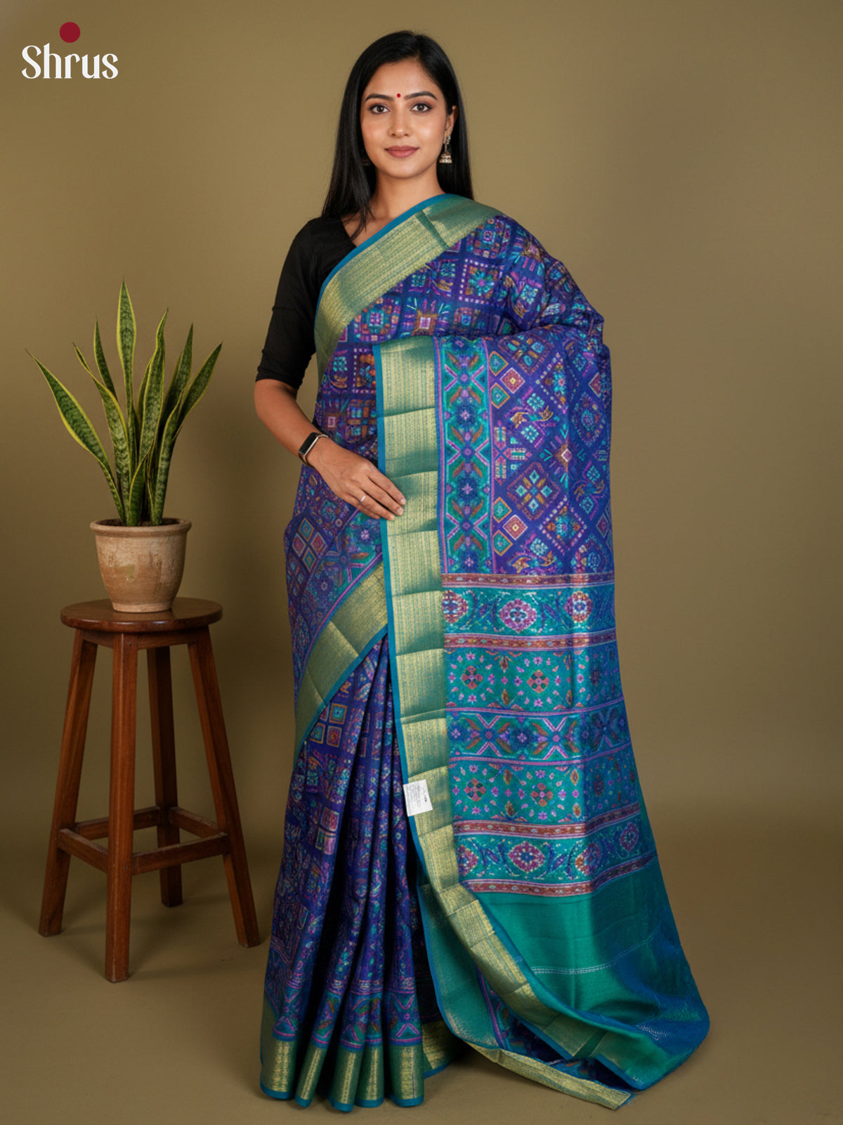 EAS12205 - Semi Patola-Regular Border Saree - Shop on Shrus.com