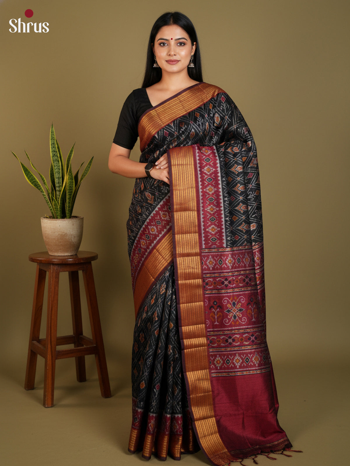 EAS12279 - Semi Patola-Regular Border Saree - Shop on Shrus.com