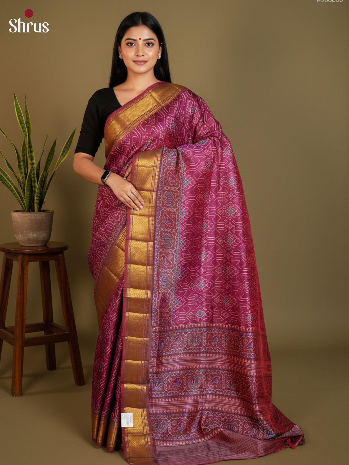 EAS12290 - Semi Patola-Regular Border Saree - Shop on Shrus.com