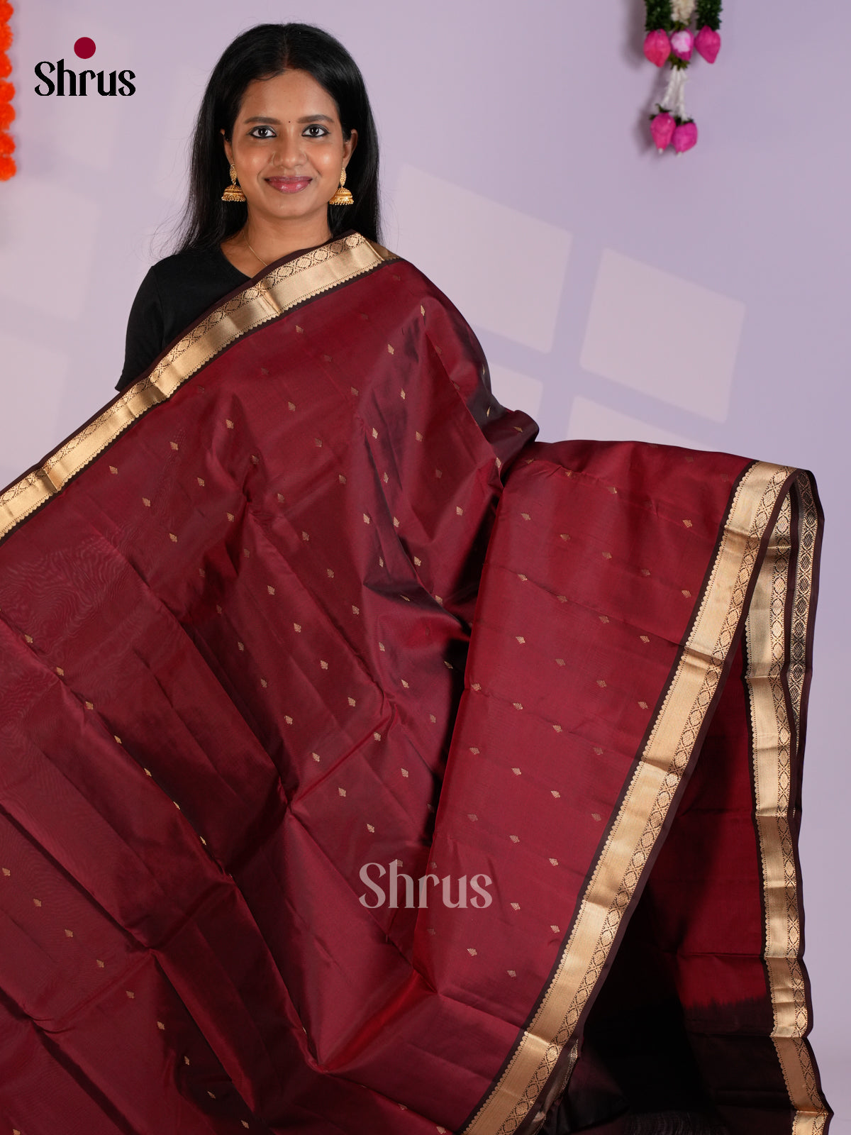EAS12314 - Kanchipuram-halfpure Saree - Shop on Shrus.com