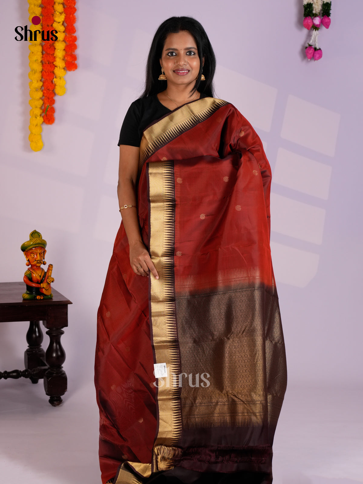 EAS12316 - Kanchipuram-halfpure Saree - Shop on Shrus.com