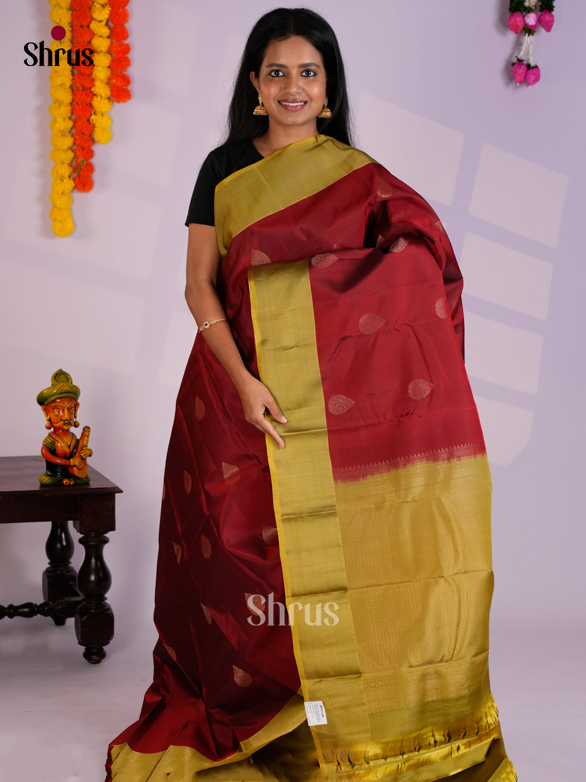 EAS12317 - Kanchipuram-halfpure Saree - Shop on Shrus.com