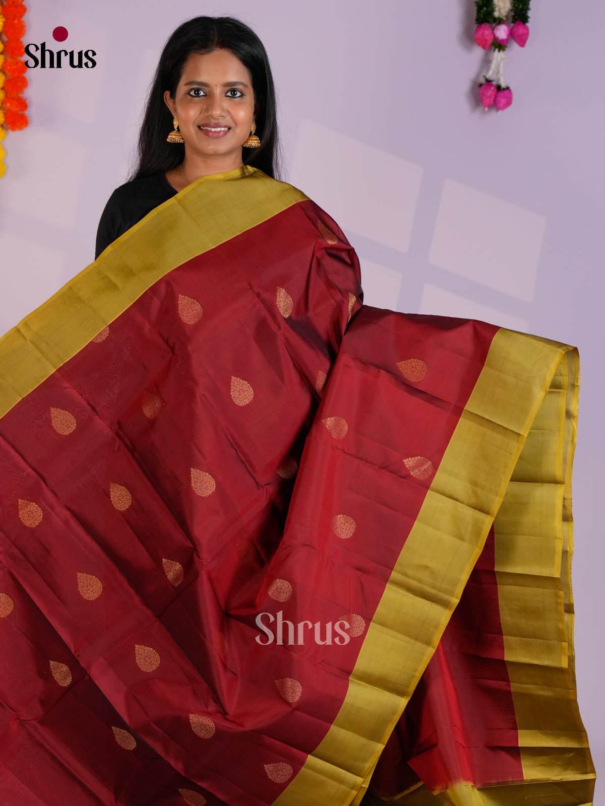 EAS12317 - Kanchipuram-halfpure Saree - Shop on Shrus.com