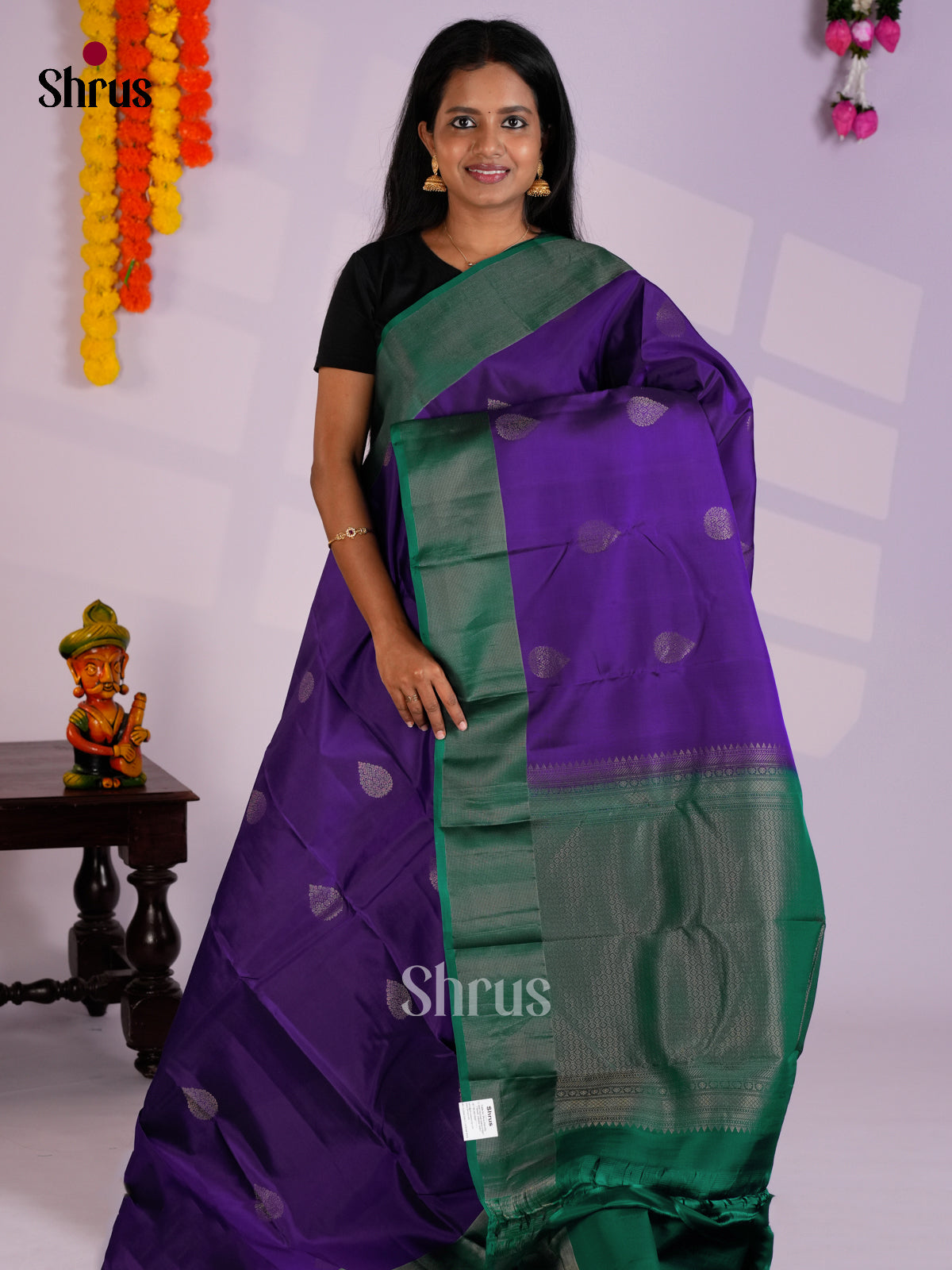 EAS12321 - Kanchipuram-halfpure Saree - Shop on Shrus.com