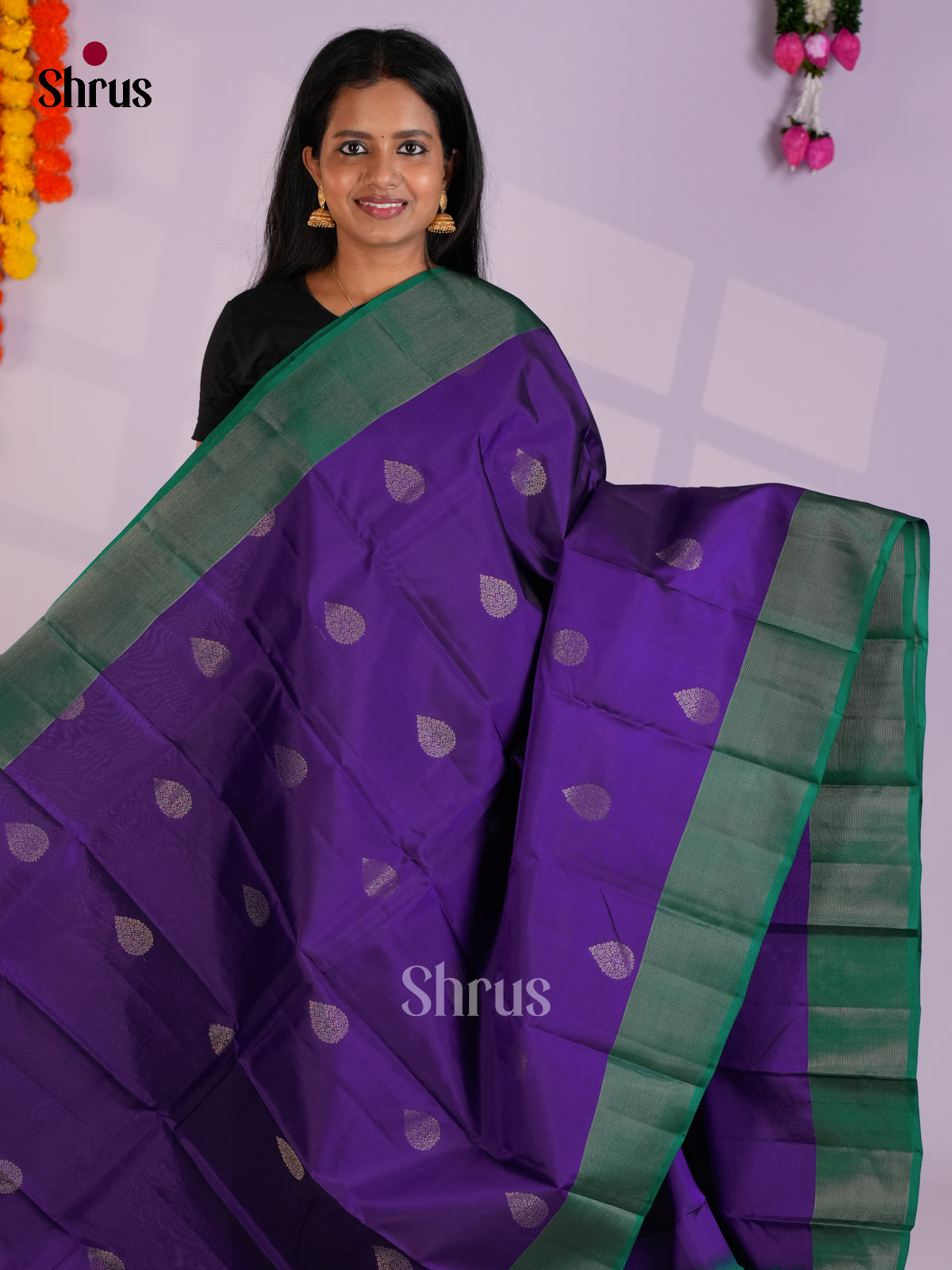 EAS12321 - Kanchipuram-halfpure Saree - Shop on Shrus.com