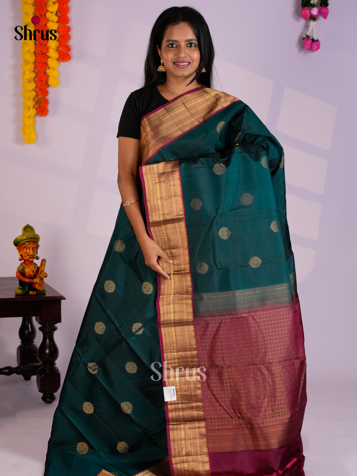 EAS12324 - Kanchipuram-halfpure Saree - Shop on Shrus.com
