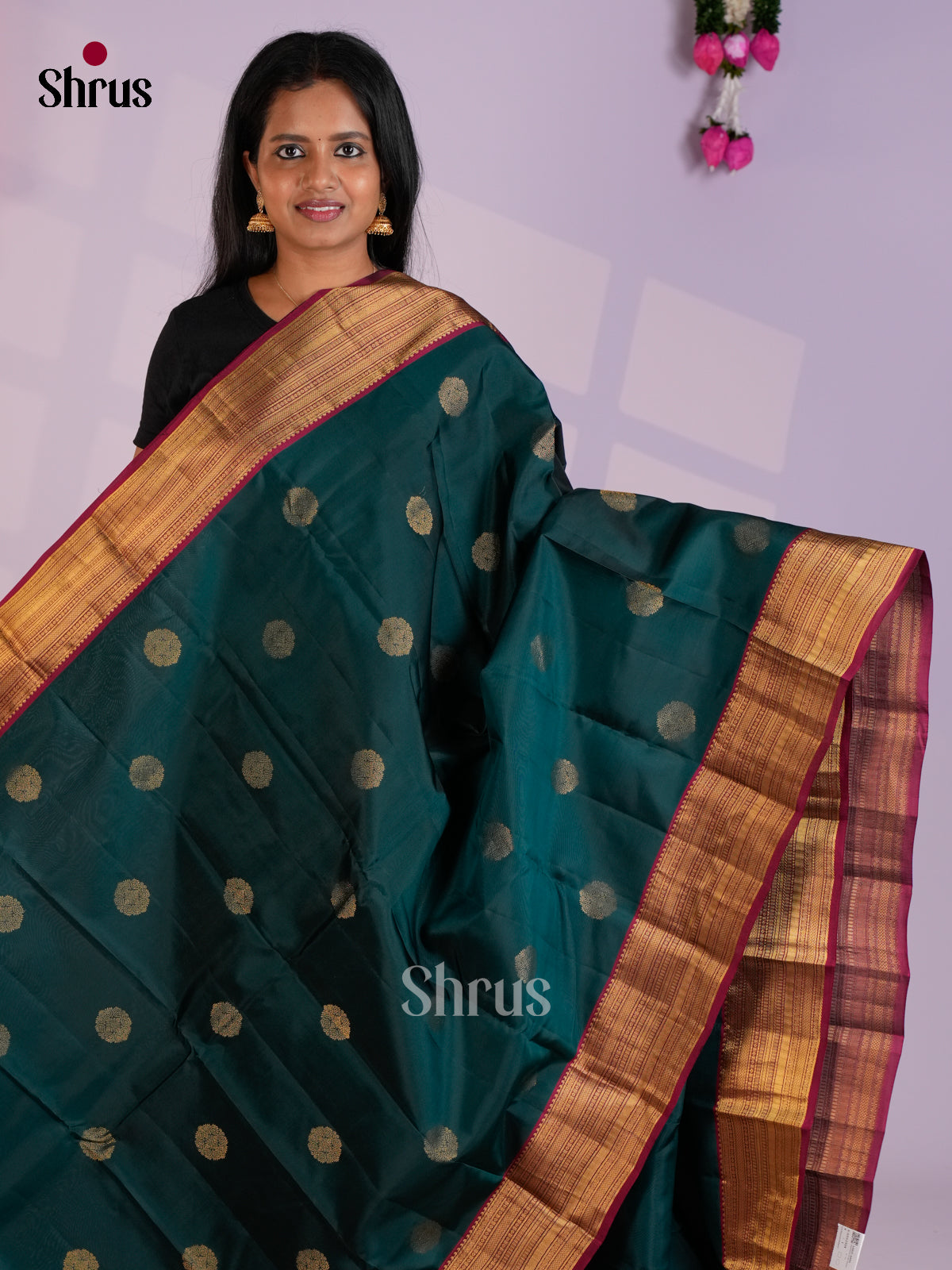 EAS12324 - Kanchipuram-halfpure Saree - Shop on Shrus.com