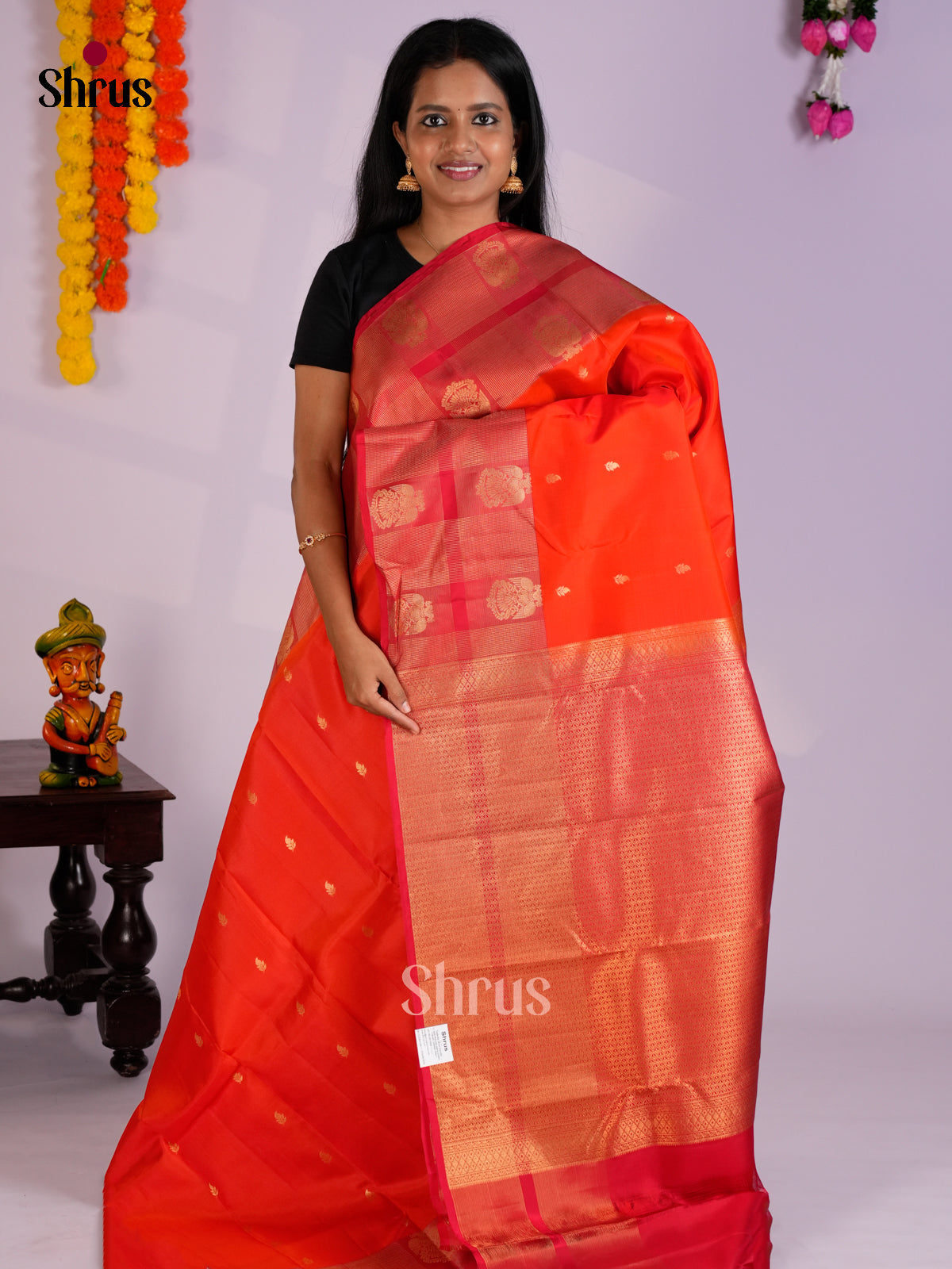 EAS12327 - Kanchipuram-halfpure Saree - Shop on Shrus.com