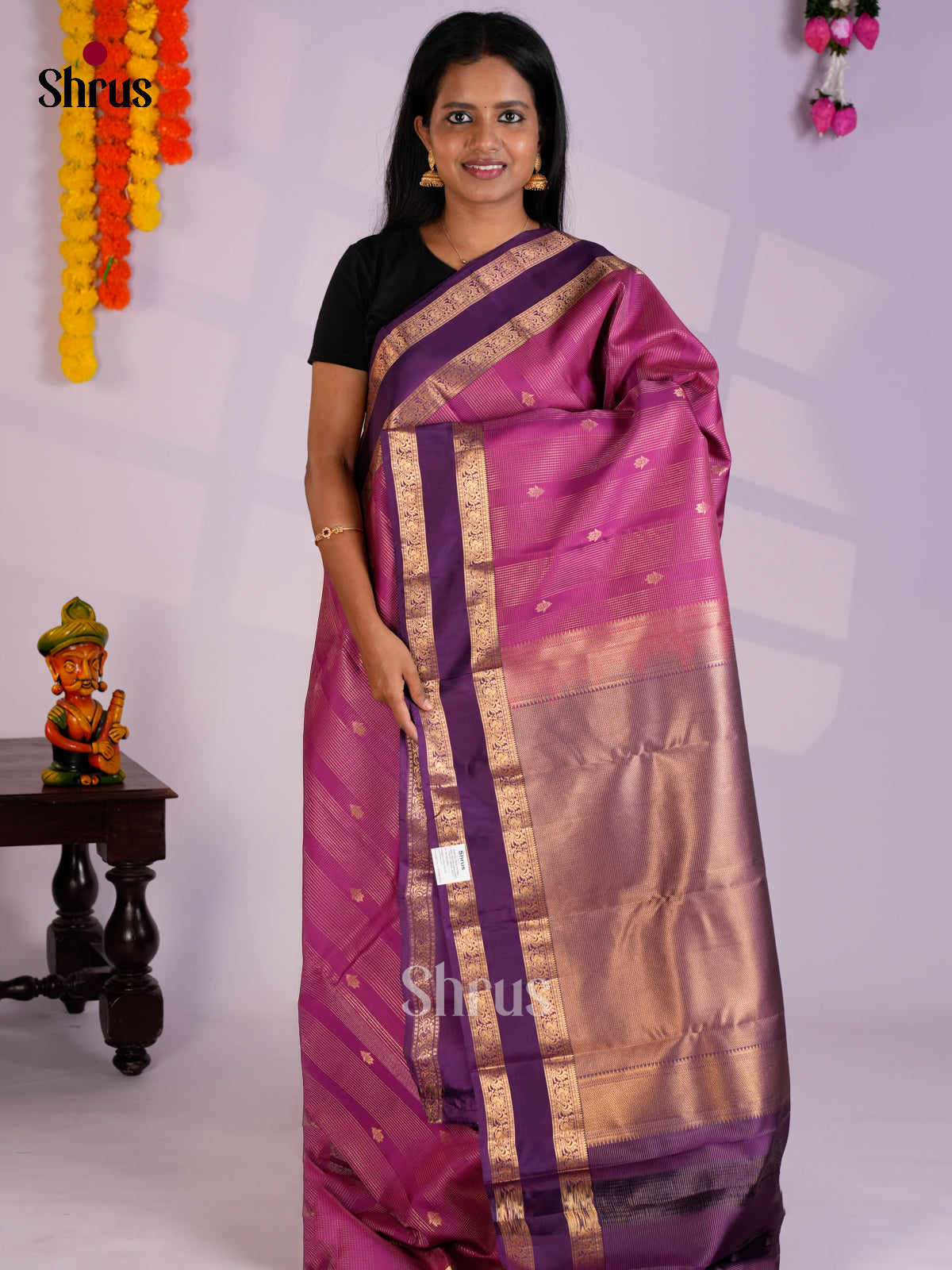 EAS12331 - Kanchipuram-halfpure Saree - Shop on Shrus.com