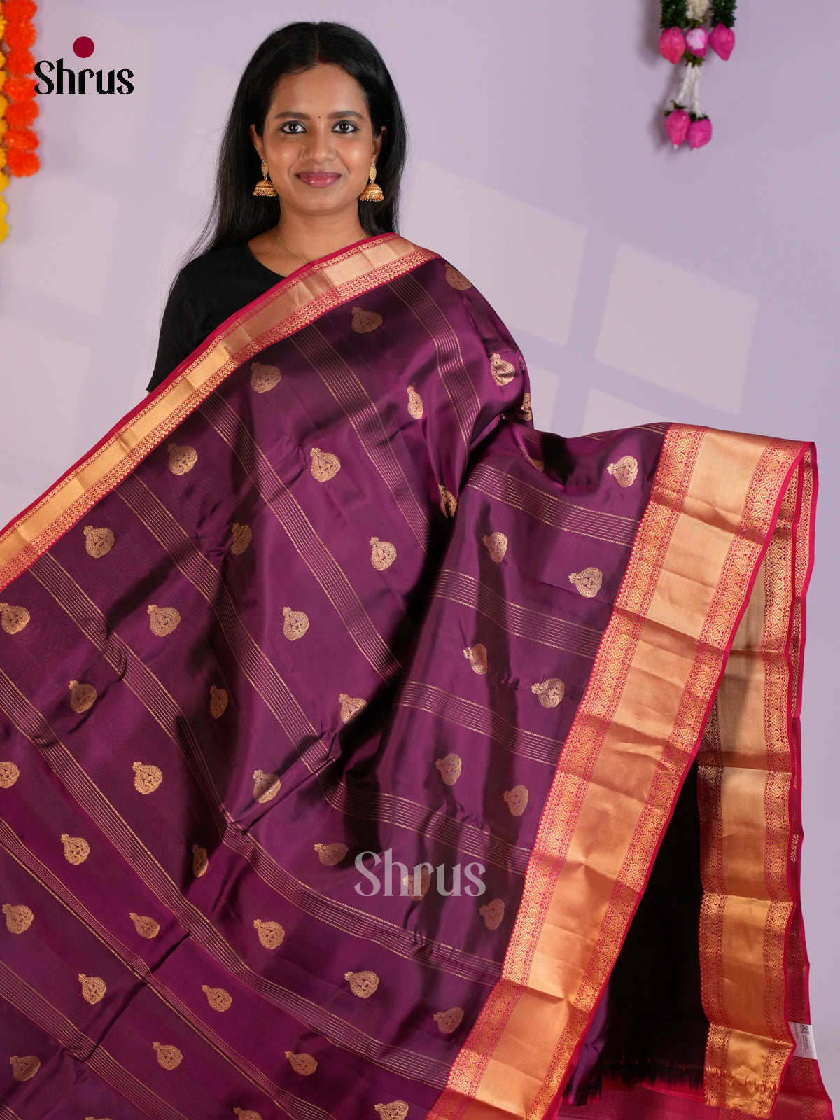 EAS12333 - Kanchipuram-halfpure Saree - Shop on Shrus.com