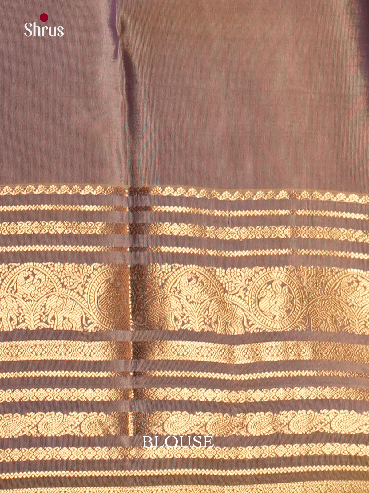 Green & Dusty Brown  - Kanchipuram-halfpure Saree- EAS12338 - Shop on Shrus.com