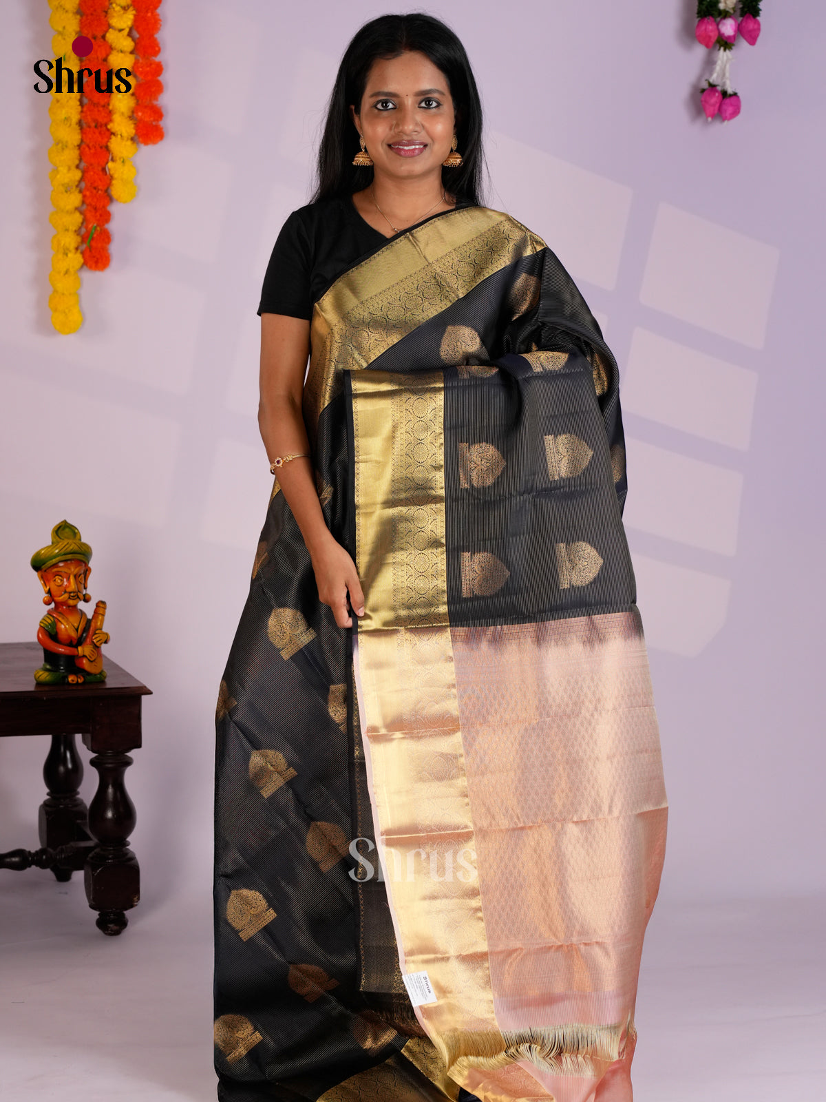 EAS12341 - Kanchipuram-halfpure Saree - Shop on Shrus.com