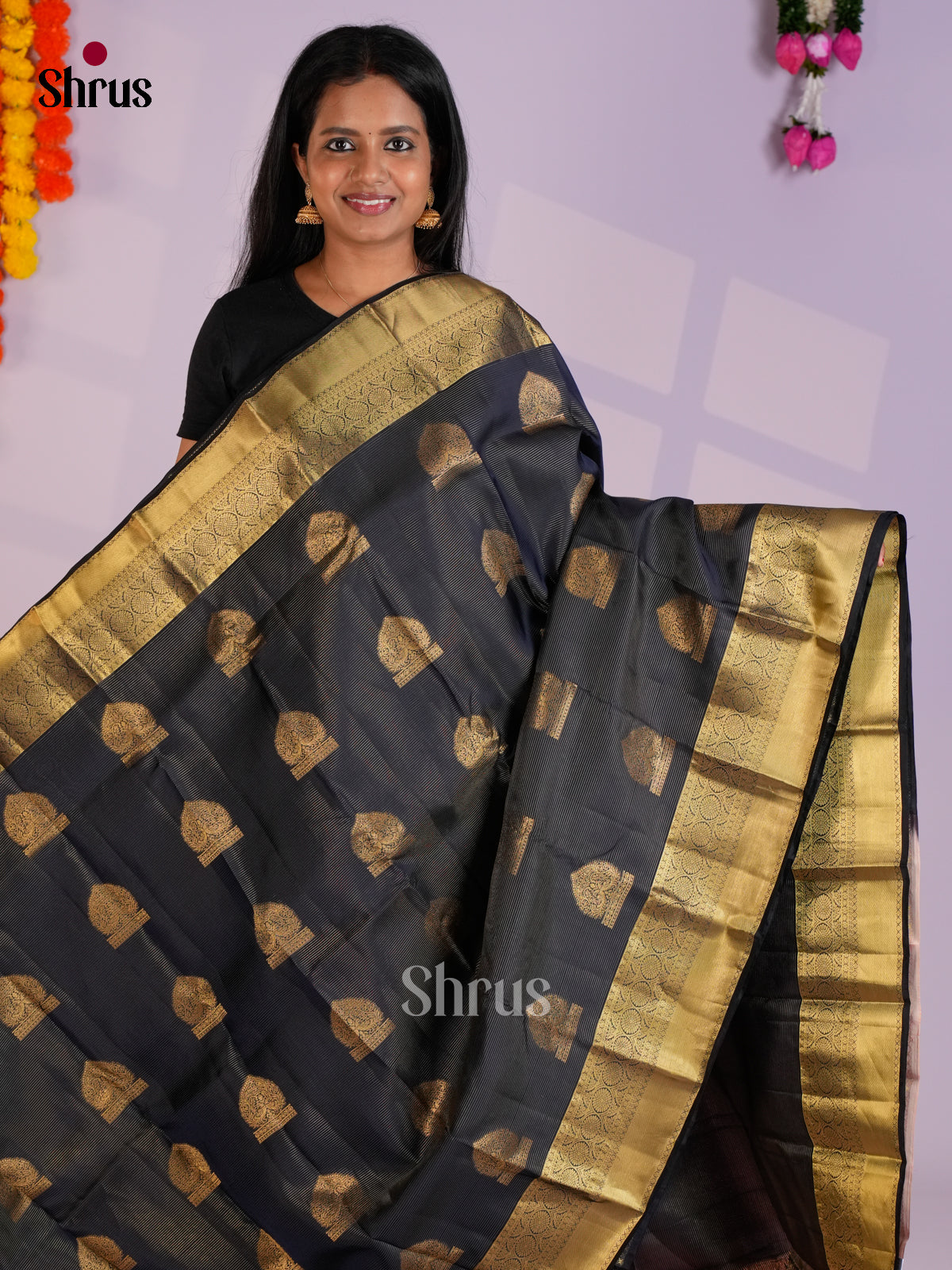 EAS12341 - Kanchipuram-halfpure Saree - Shop on Shrus.com
