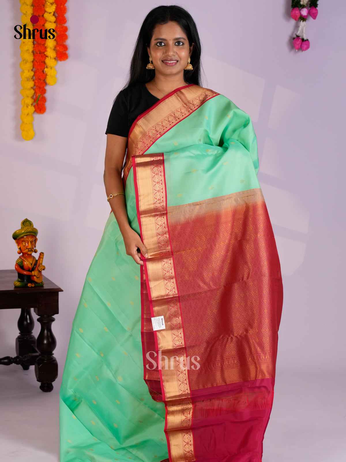 EAS12344 - Kanchipuram-halfpure Saree - Shop on Shrus.com