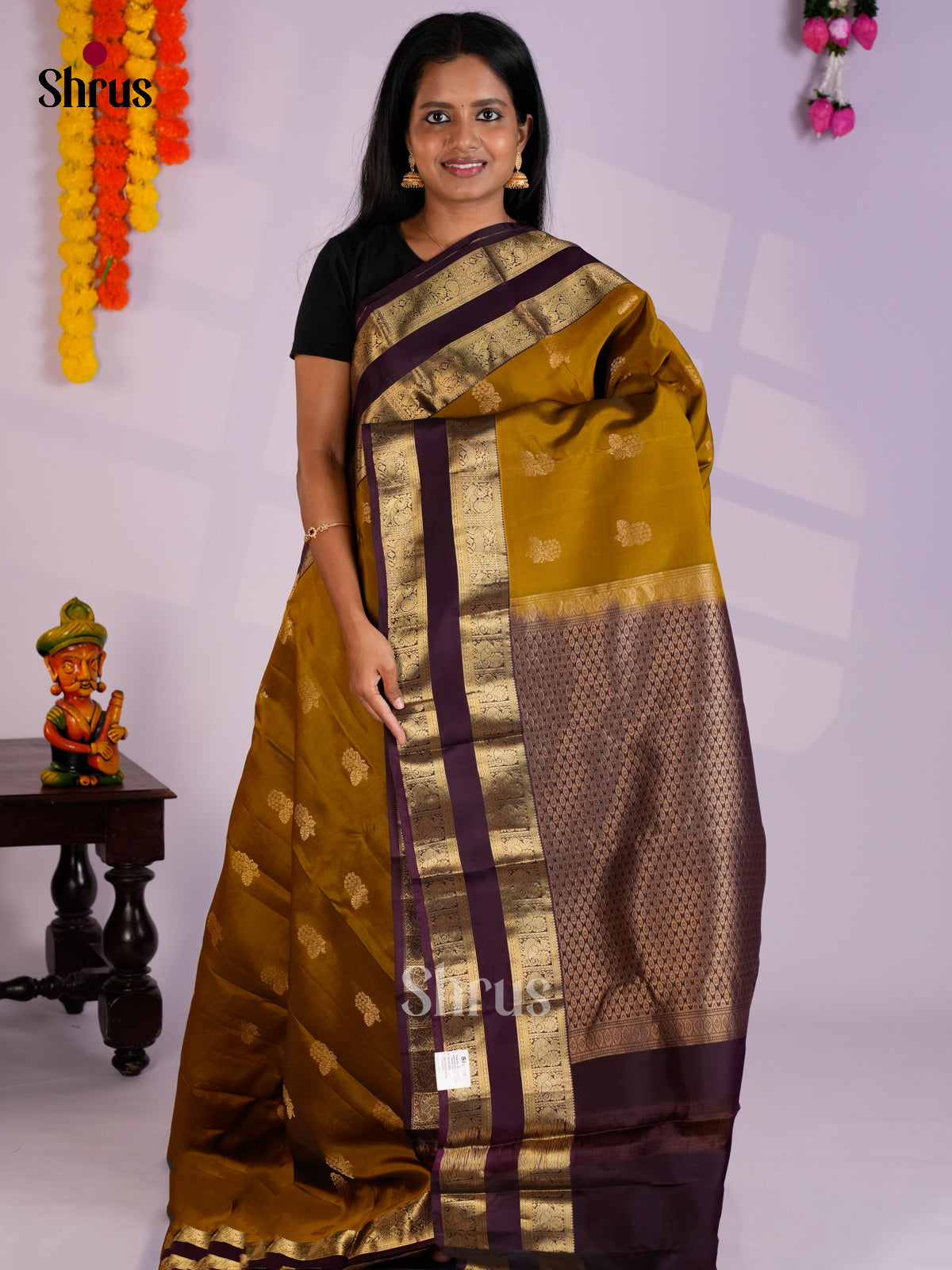 EAS12347 - Kanchipuram-halfpure Saree - Shop on Shrus.com