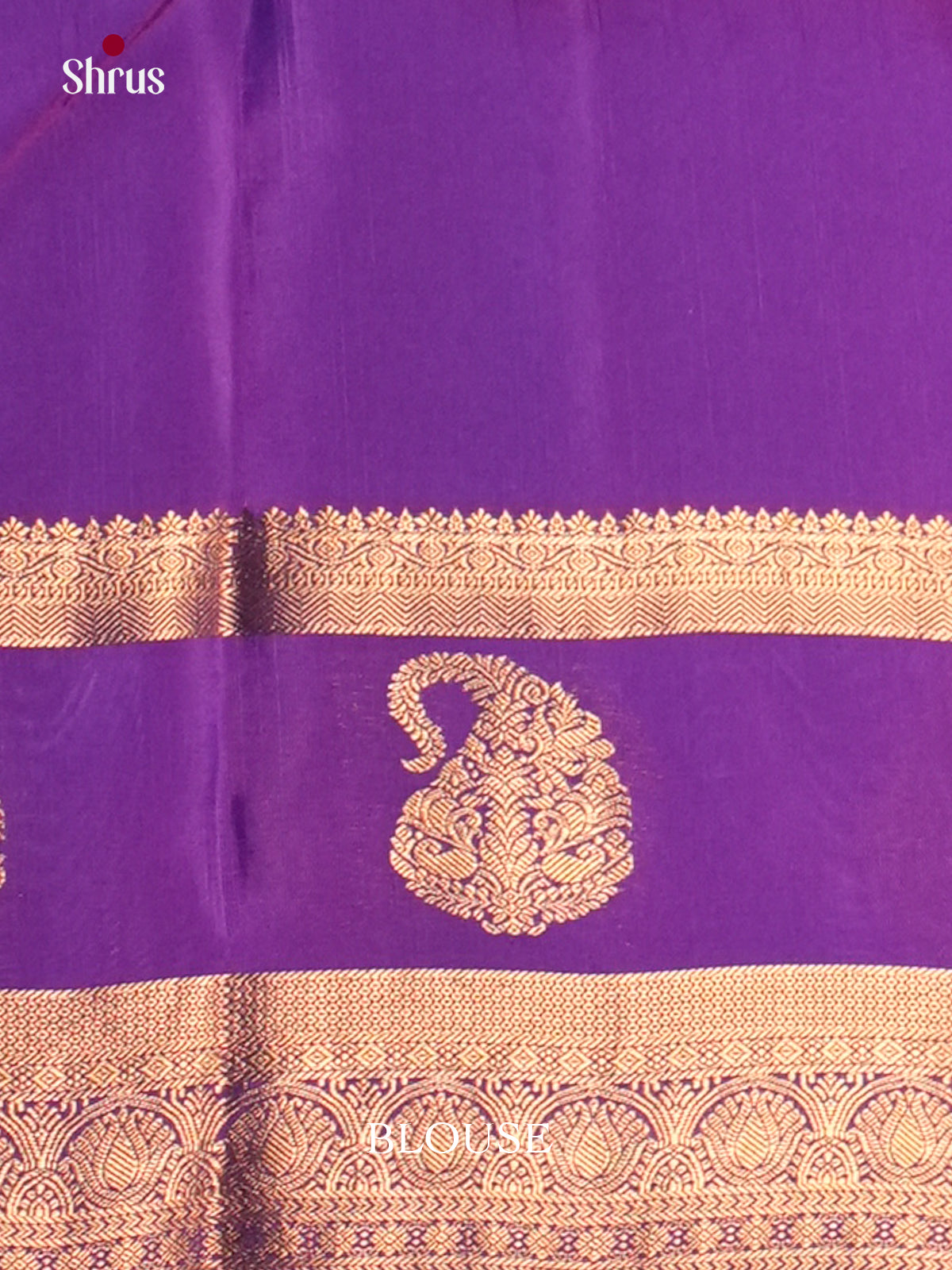Peacock Green & Purple - Kanchipuram-halfpure Saree- EAS12351 - Shop on Shrus.com