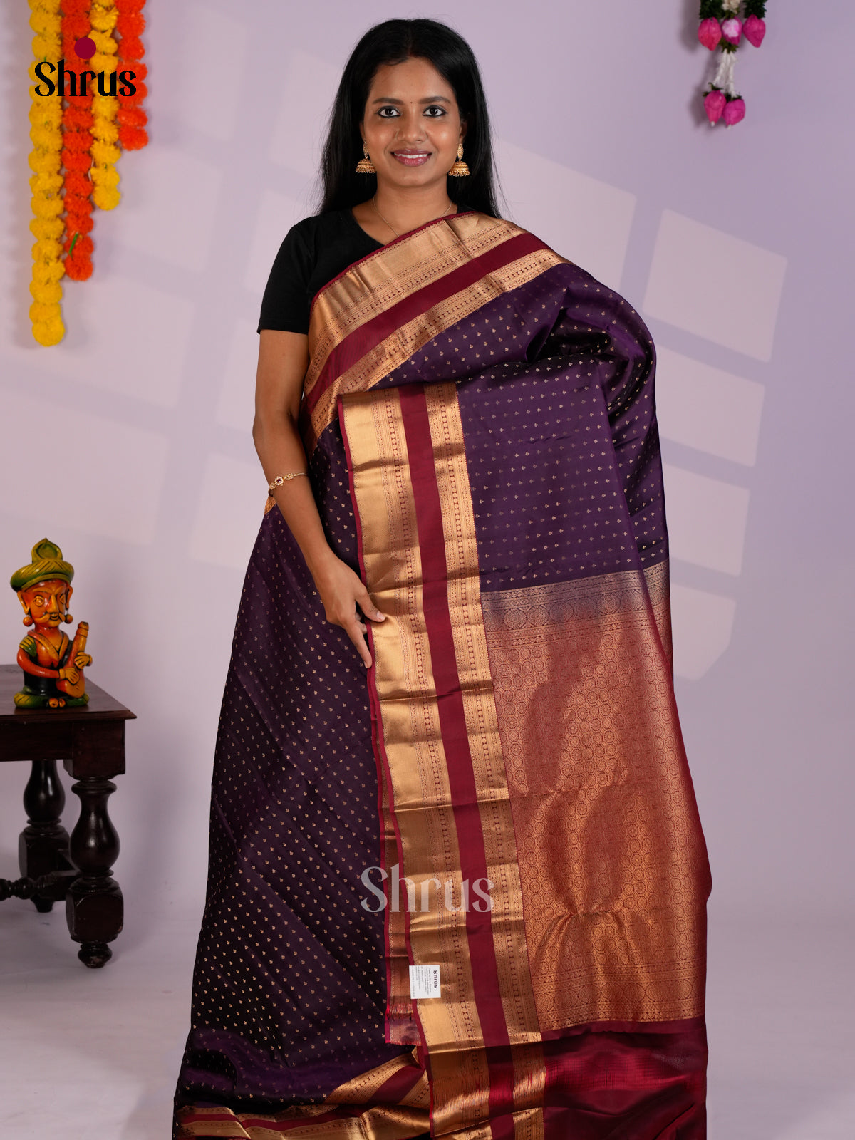 EAS12353 - Kanchipuram-halfpure Saree - Shop on Shrus.com