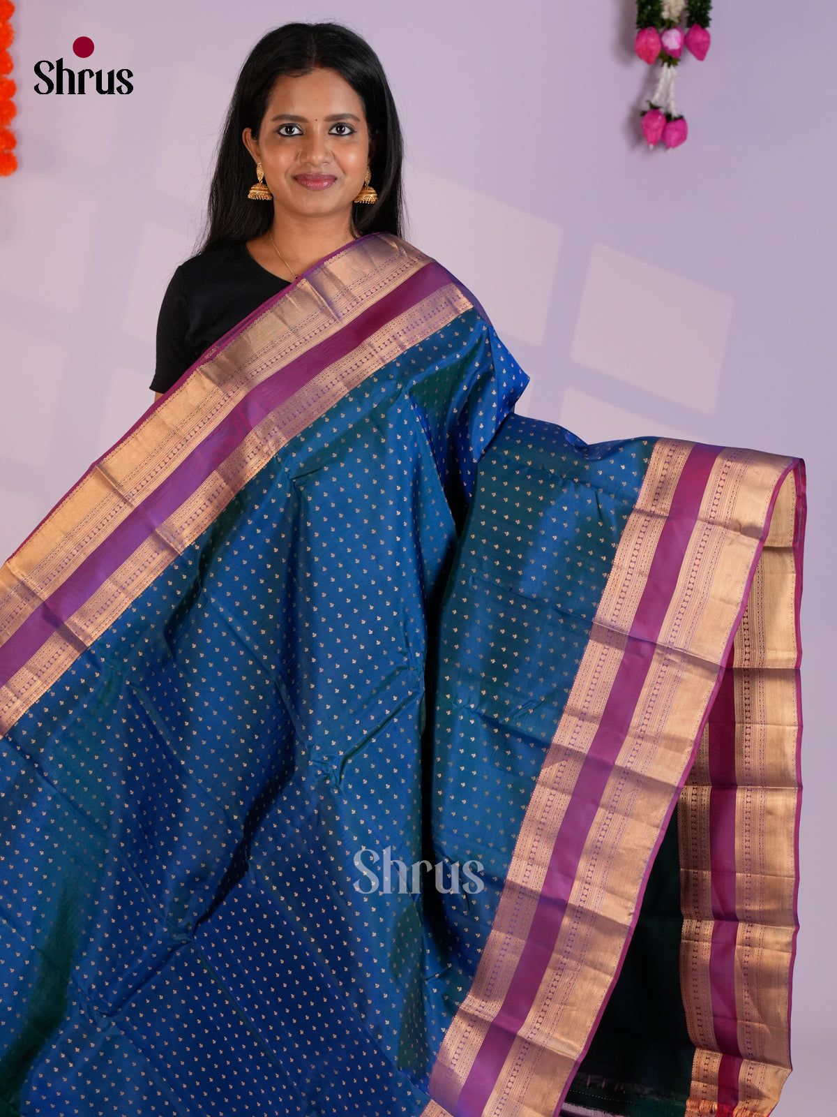 EAS12354 - Kanchipuram-halfpure Saree - Shop on Shrus.com