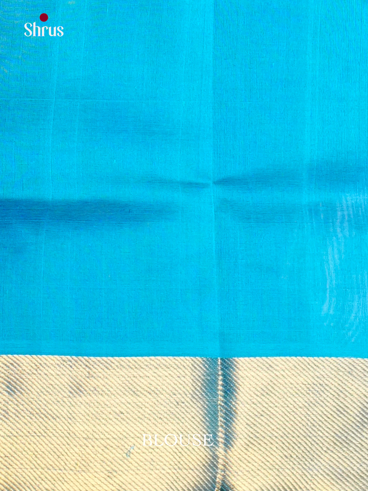 Buy Blue Saree With Plain Body & Sky Blue Kaddi Zari Border 