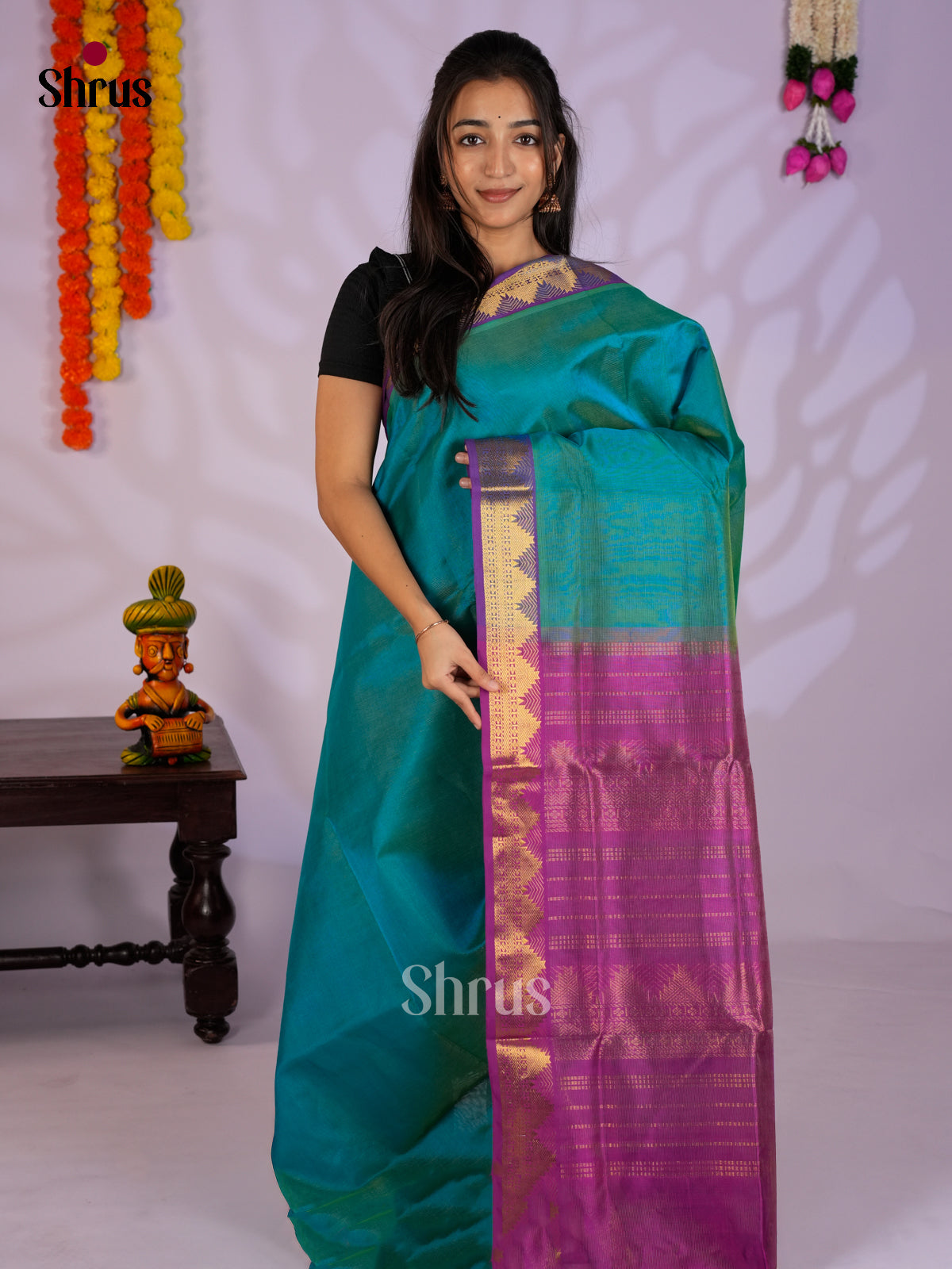 EAS13327 - Silk Cotton Saree - Shop on Shrus.com