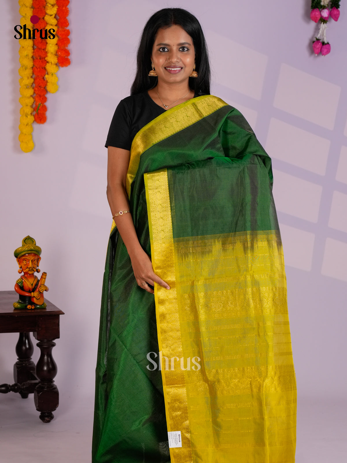 EAS13337 - Silk Cotton Saree - Shop on Shrus.com